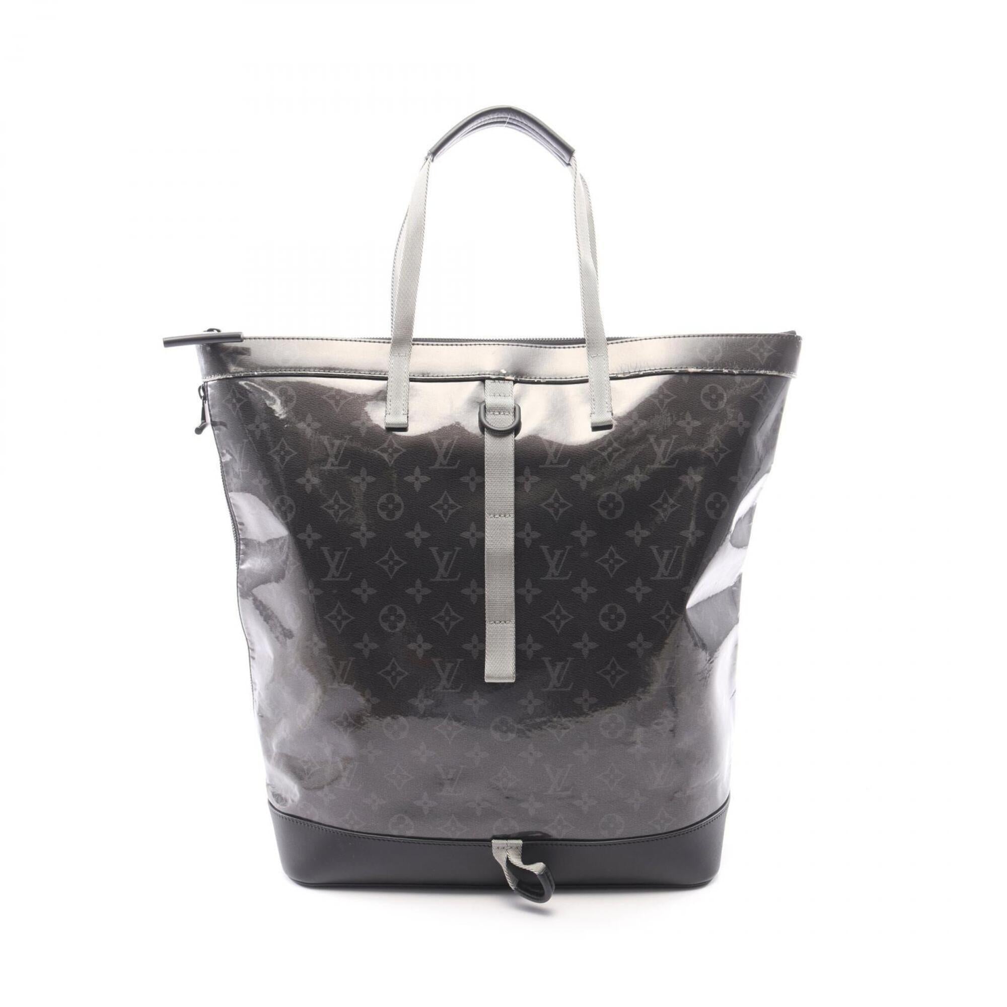 Louis Vuitton Black Coated Canvas Leather Backpack Handbag (Pre-Owned)