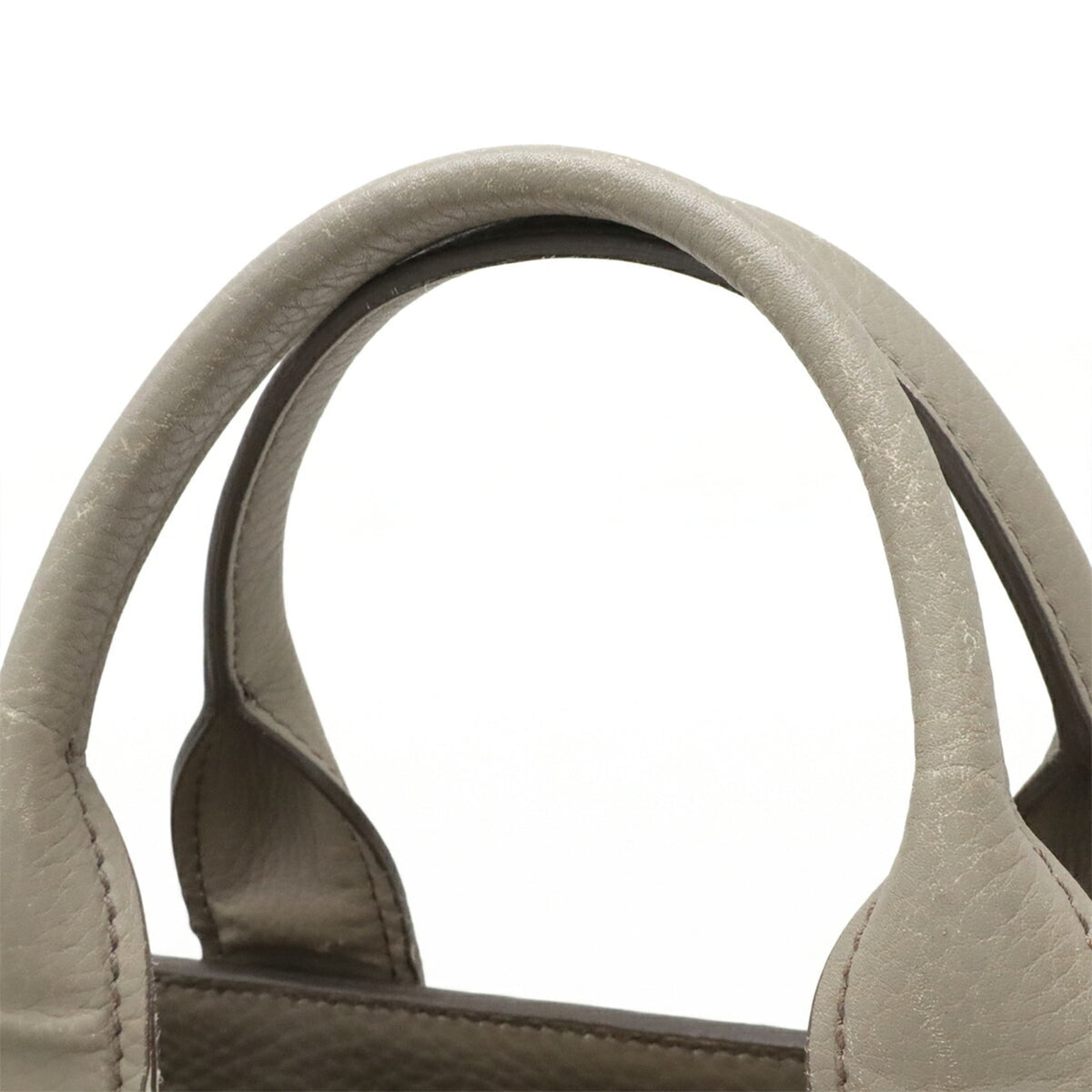 Miu Miu Grayish Leather Handbag Shoulder Bag Tote Bag (Pre-Owned)
