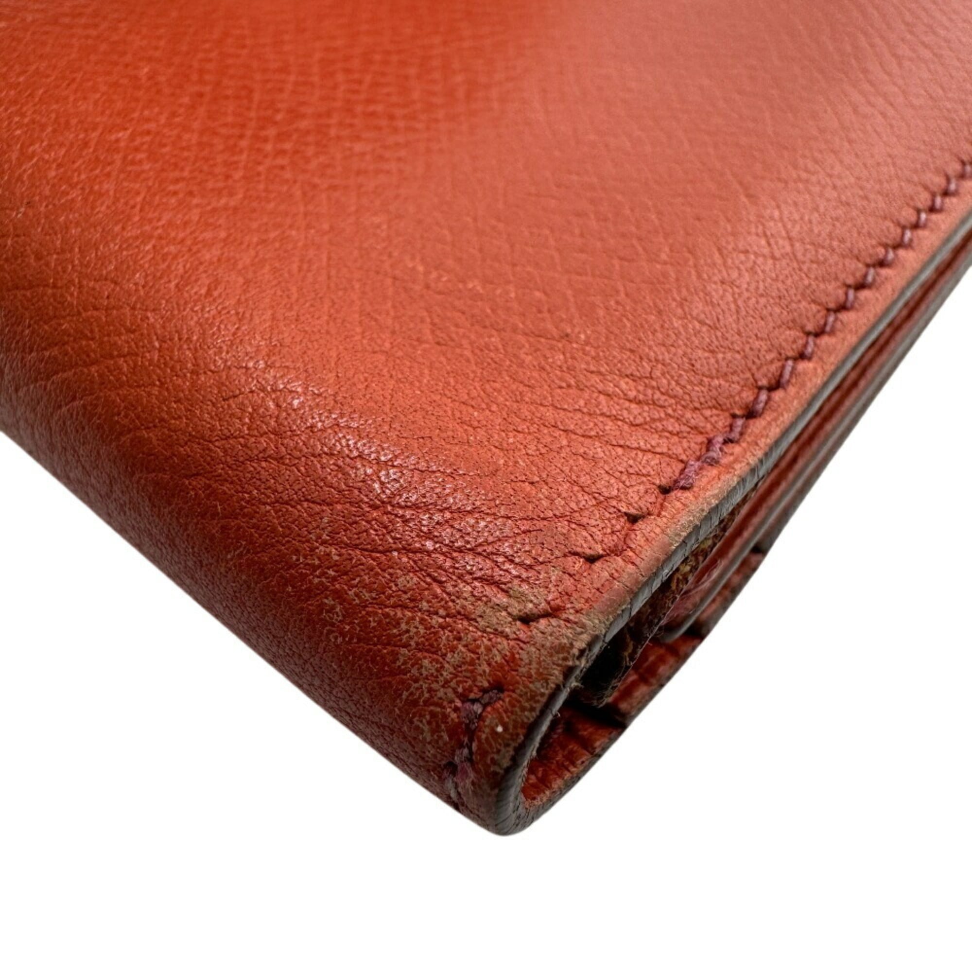 Hermes Orange Epsom Leather Long Wallet (Bi-Fold) (Pre-Owned)