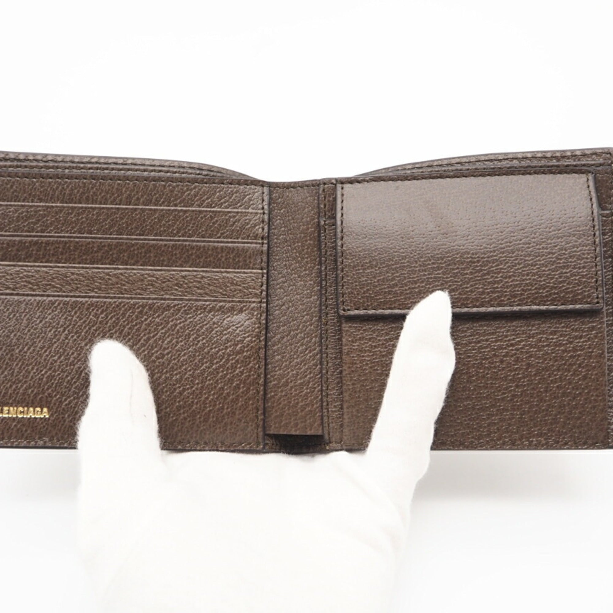 Balenciaga Beige Coated Canvas Leather Wallet (Bi-Fold) (Pre-Owned)