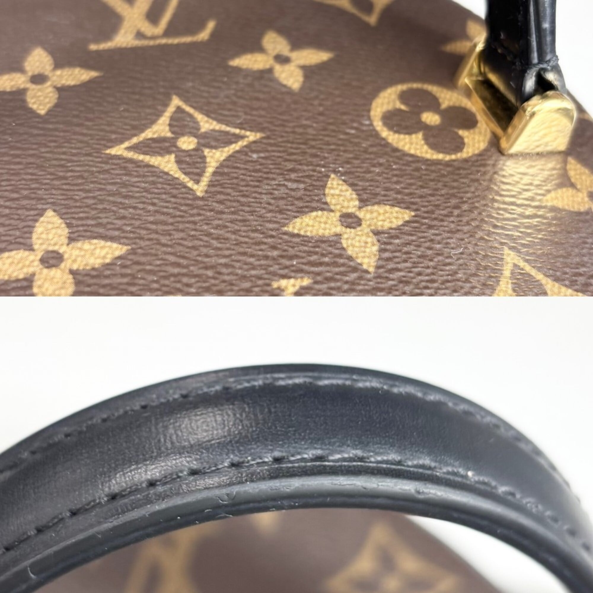 Louis Vuitton Black Brown Monogram Monogram Reverse Handbag Shoulder Bag Vanity Bag (Pre-Owned)