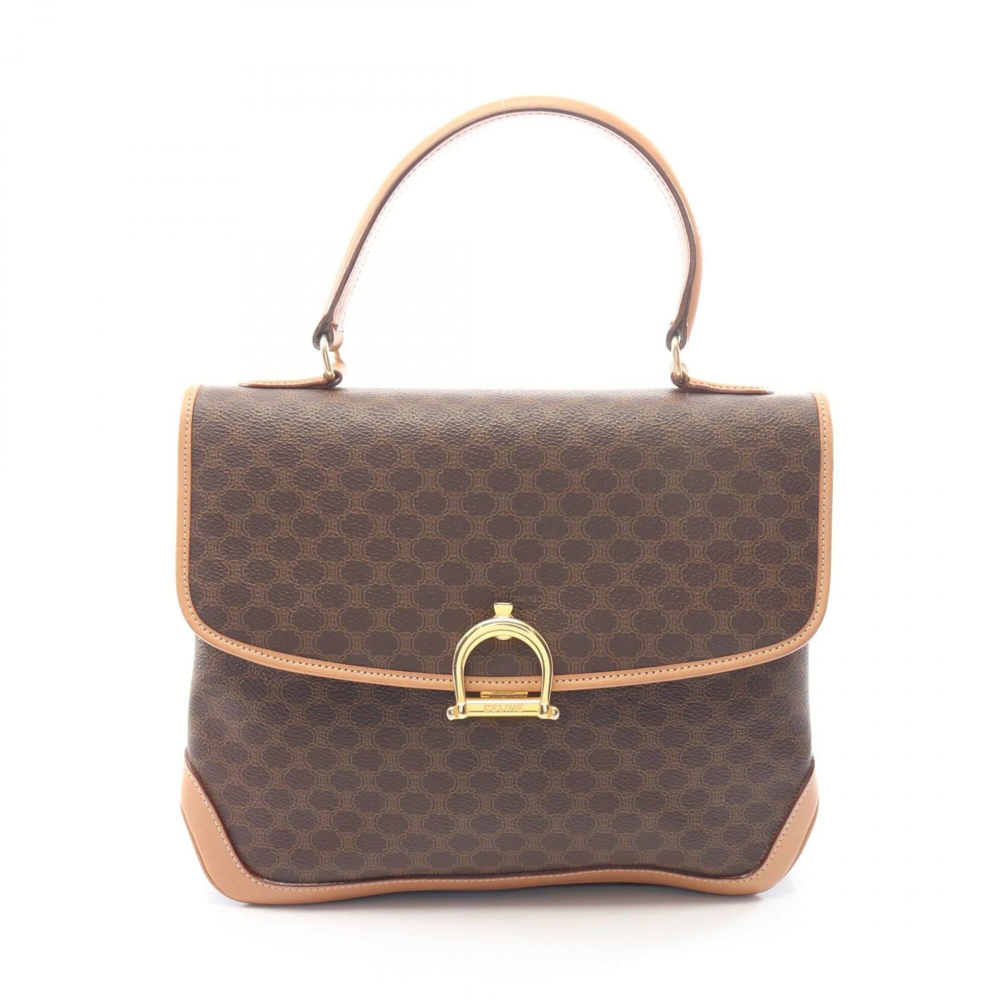 Celine Brown Coated Canvas Leather Handbag (Pre-Owned)