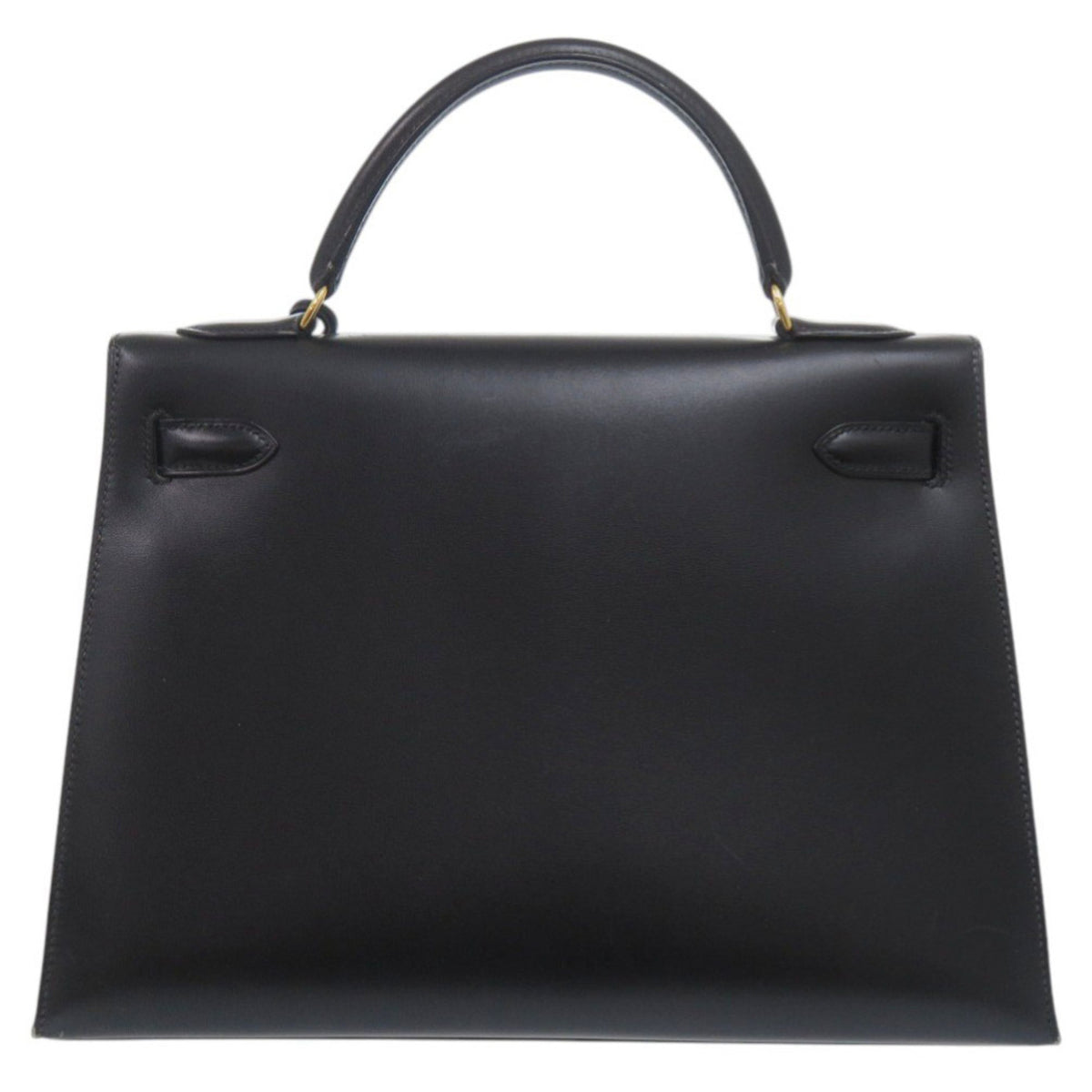 Hermes Black Box Calf Leather Handbag (Pre-Owned)