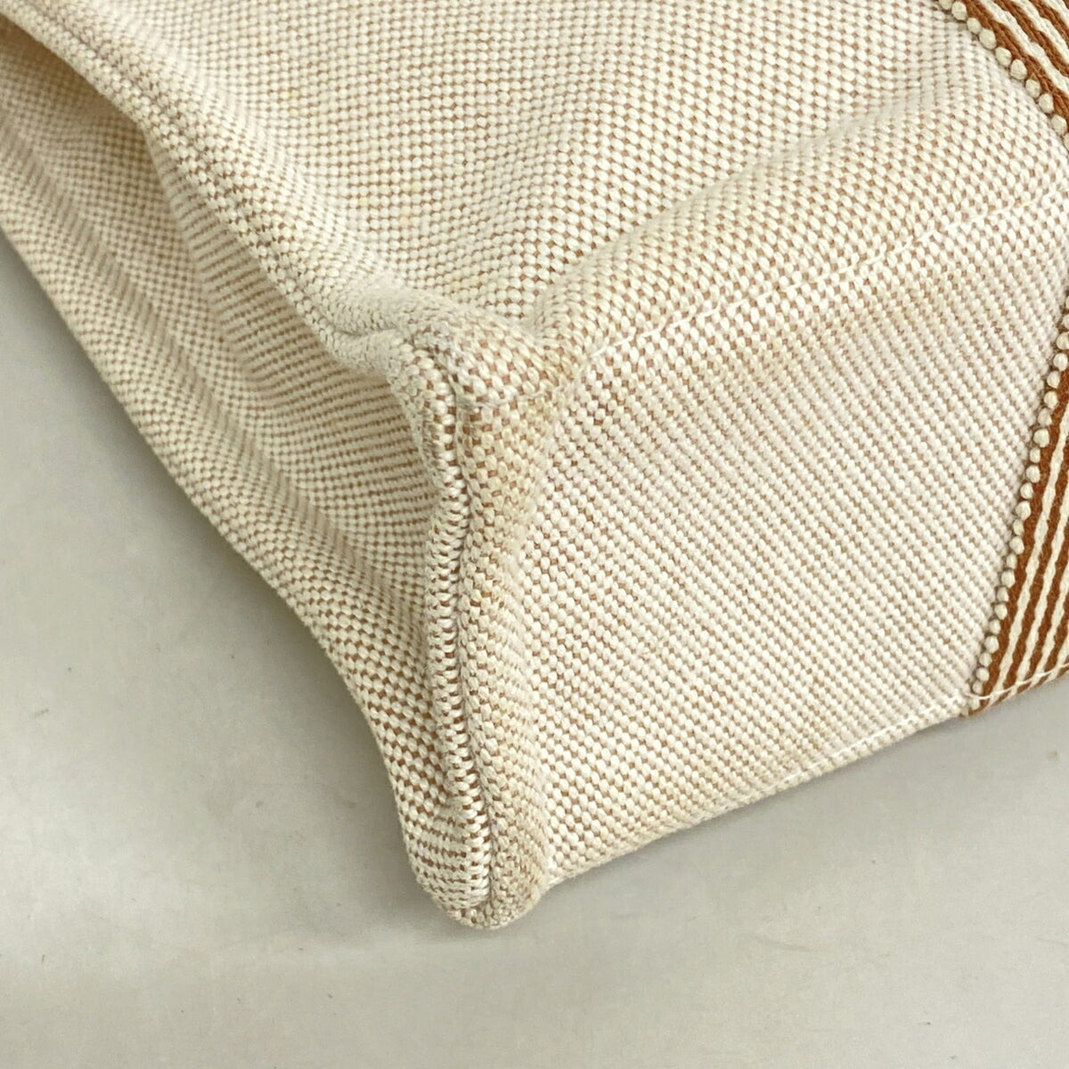 Hermes Beige Canvas Tote Bag (Pre-Owned)