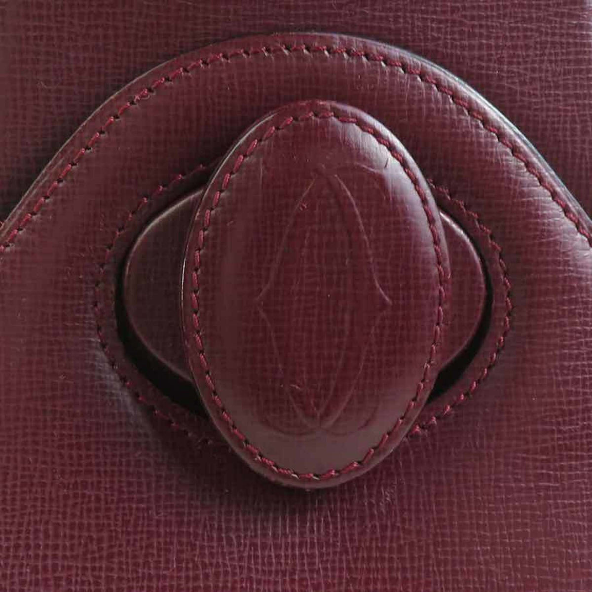 Cartier Burgundy Leather Shoulder Bag (Pre-Owned)