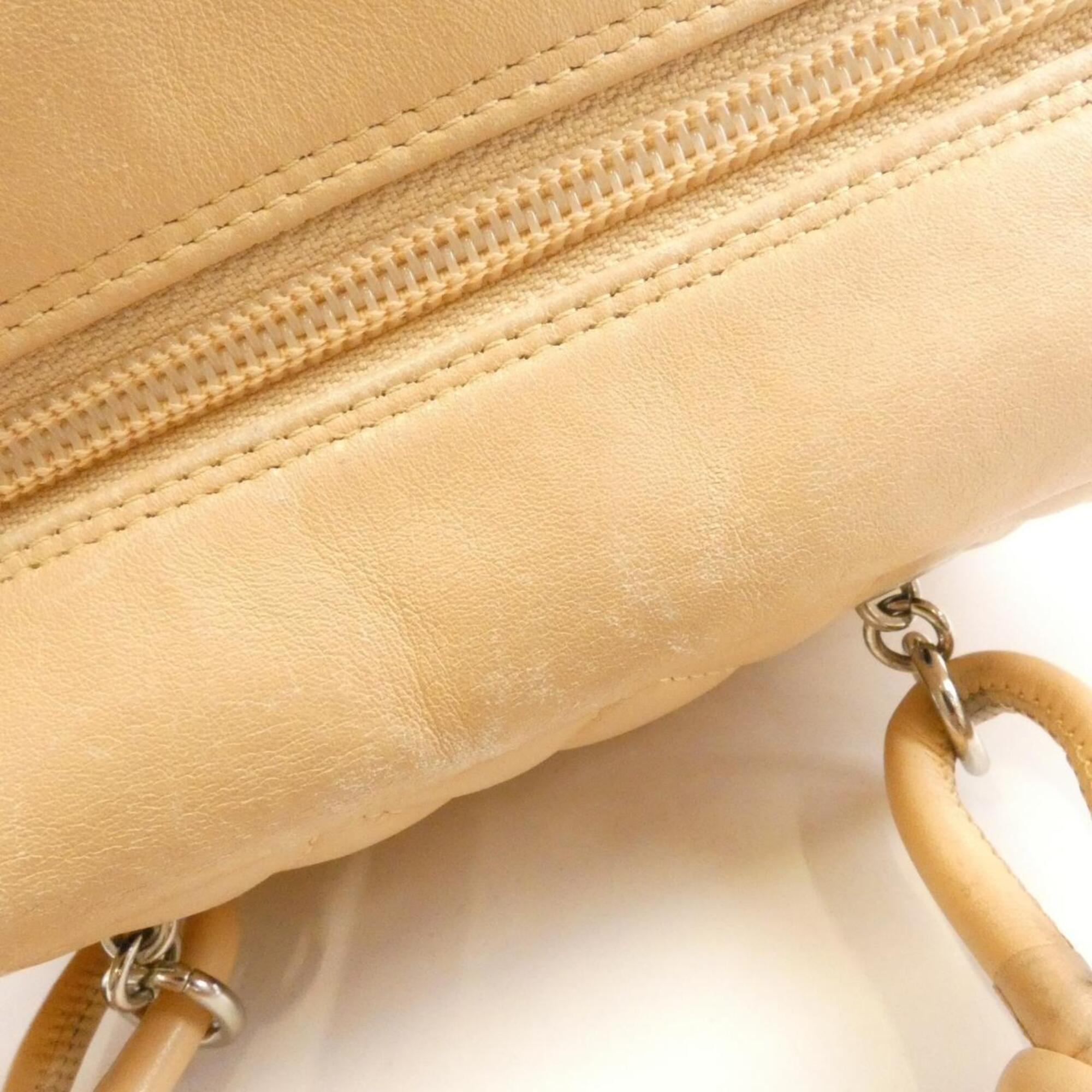 Chanel Beige Leather Handbag (Pre-Owned)