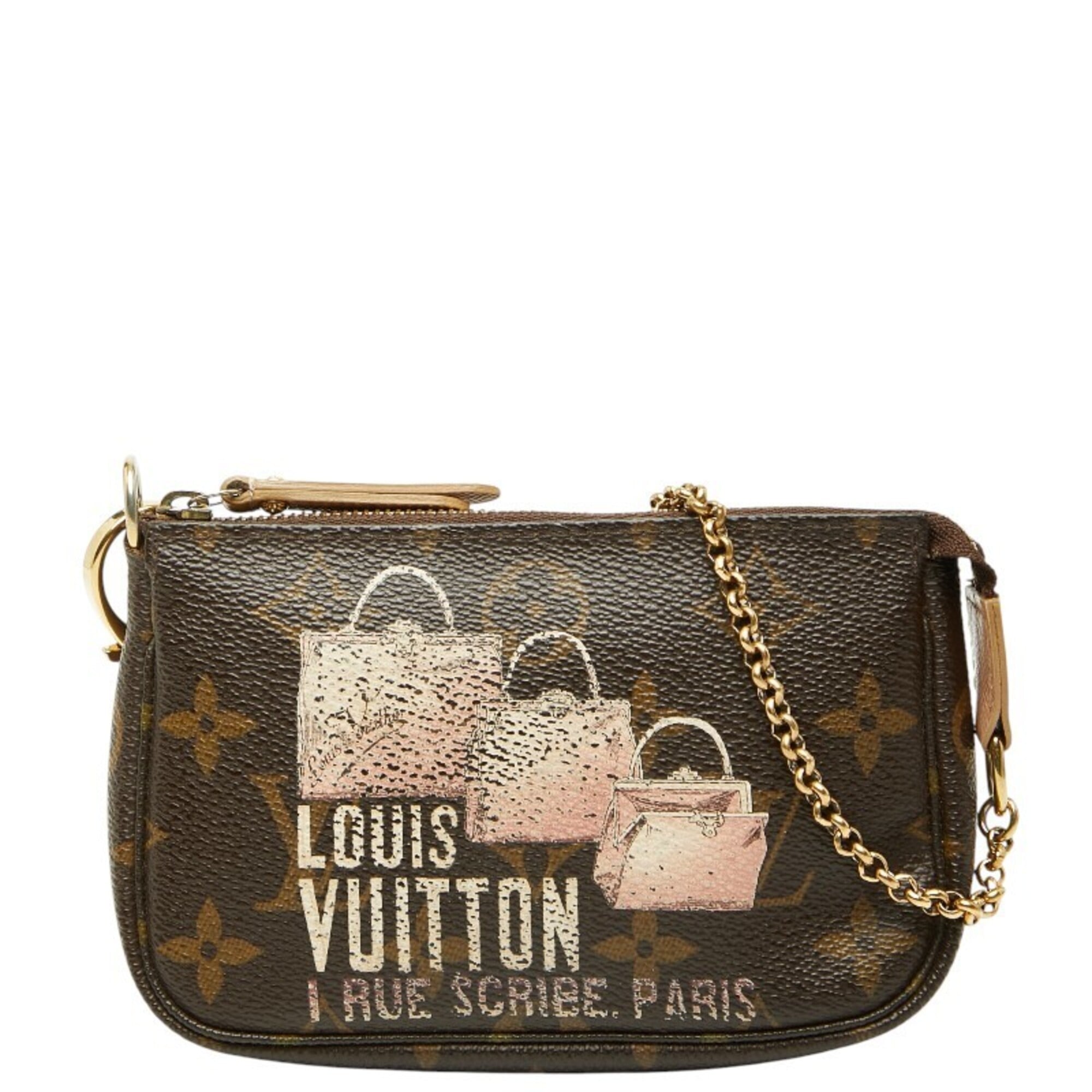 Louis Vuitton Brown Pvc Leather Handbag Pochette (Pre-Owned)