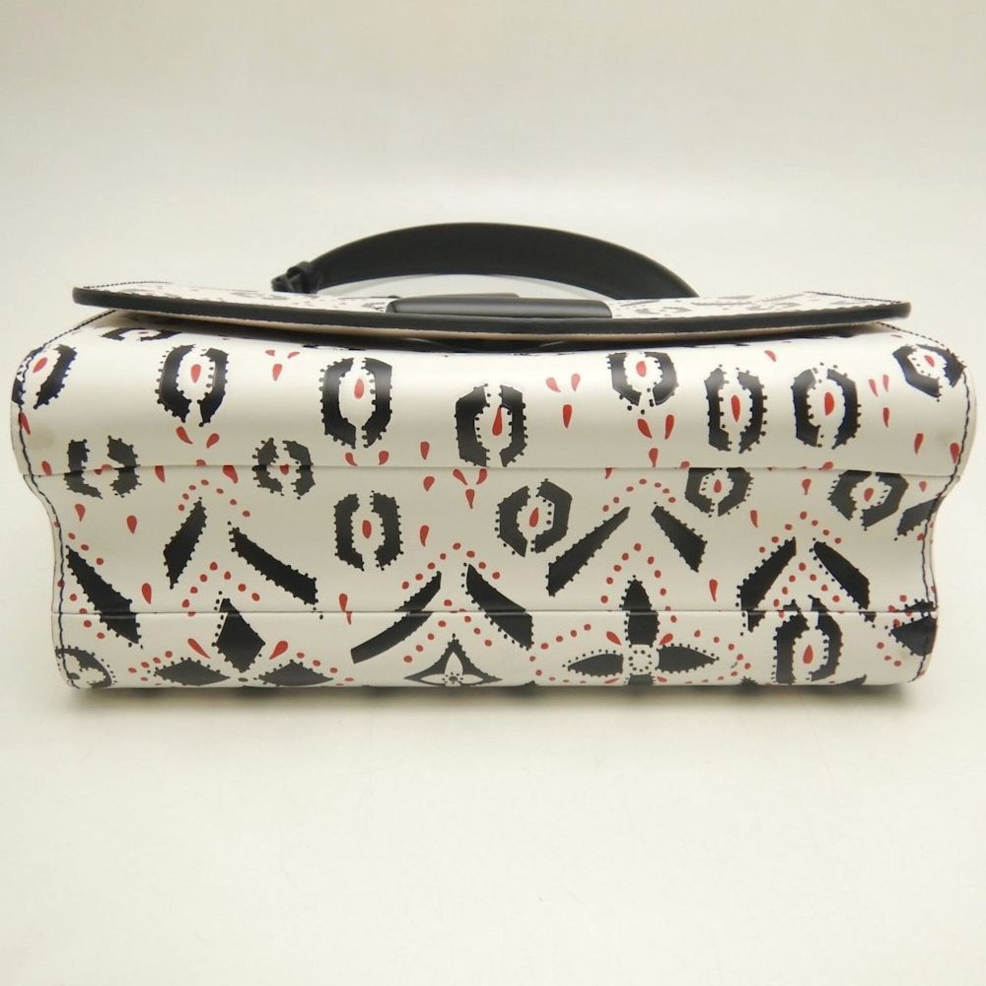 Louis Vuitton Black White Leather Shoulder Bag (Pre-Owned)
