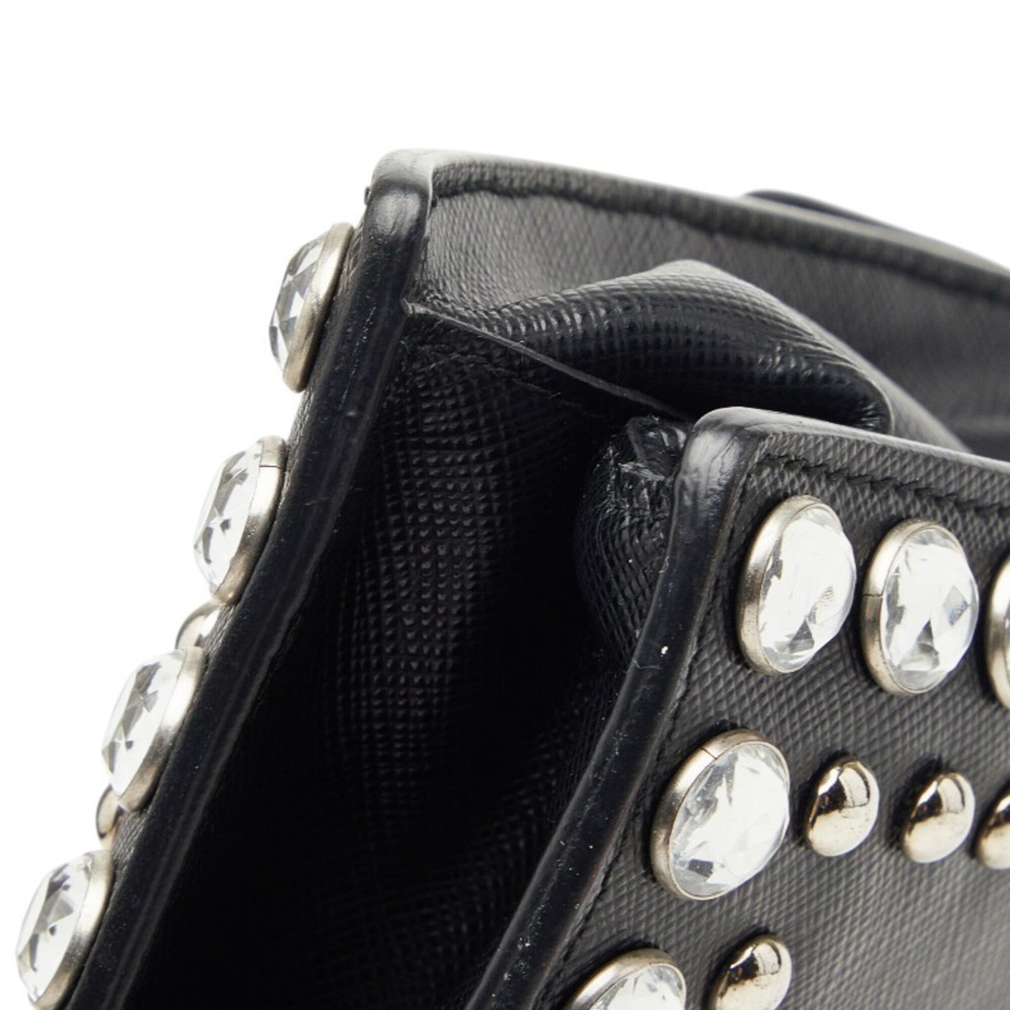 Prada Black Leather Handbag Shoulder Bag (Pre-Owned)