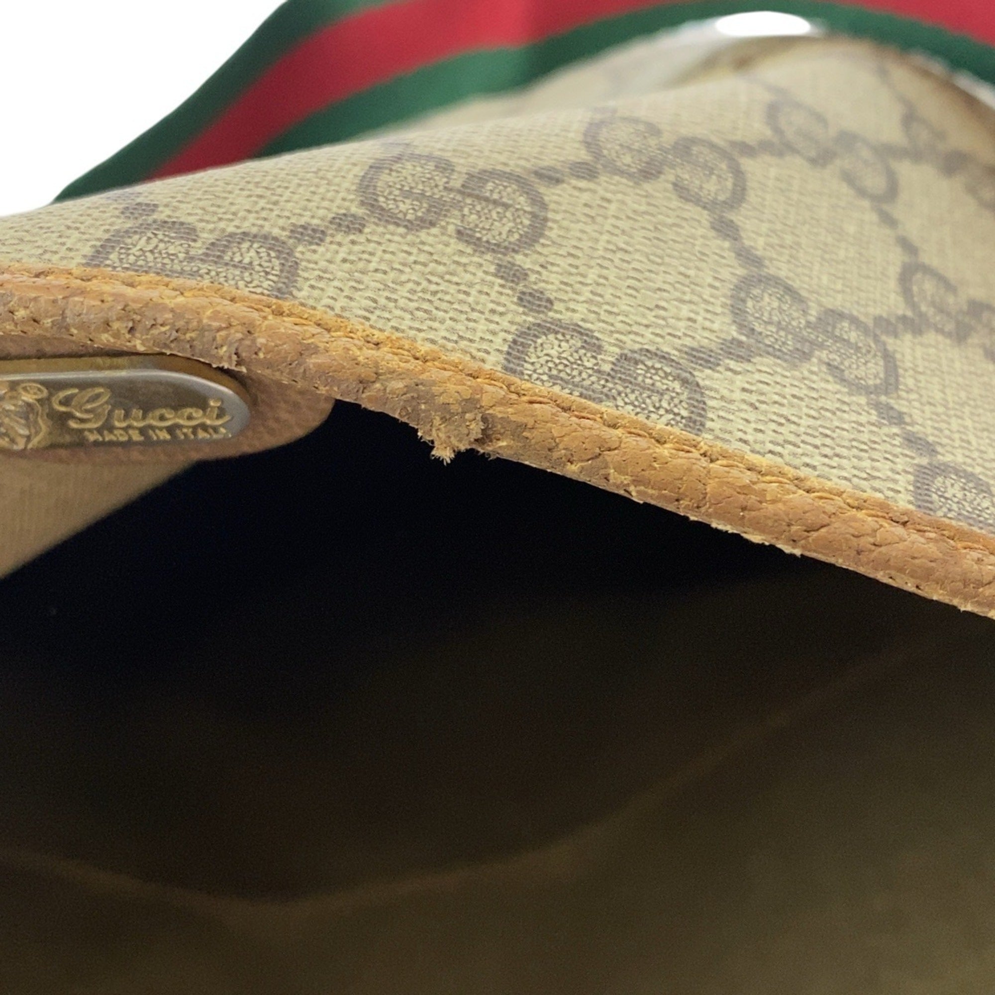 Gucci Beige Brown Gg Supreme Leather Shoulder Bag Tote Bag (Pre-Owned)
