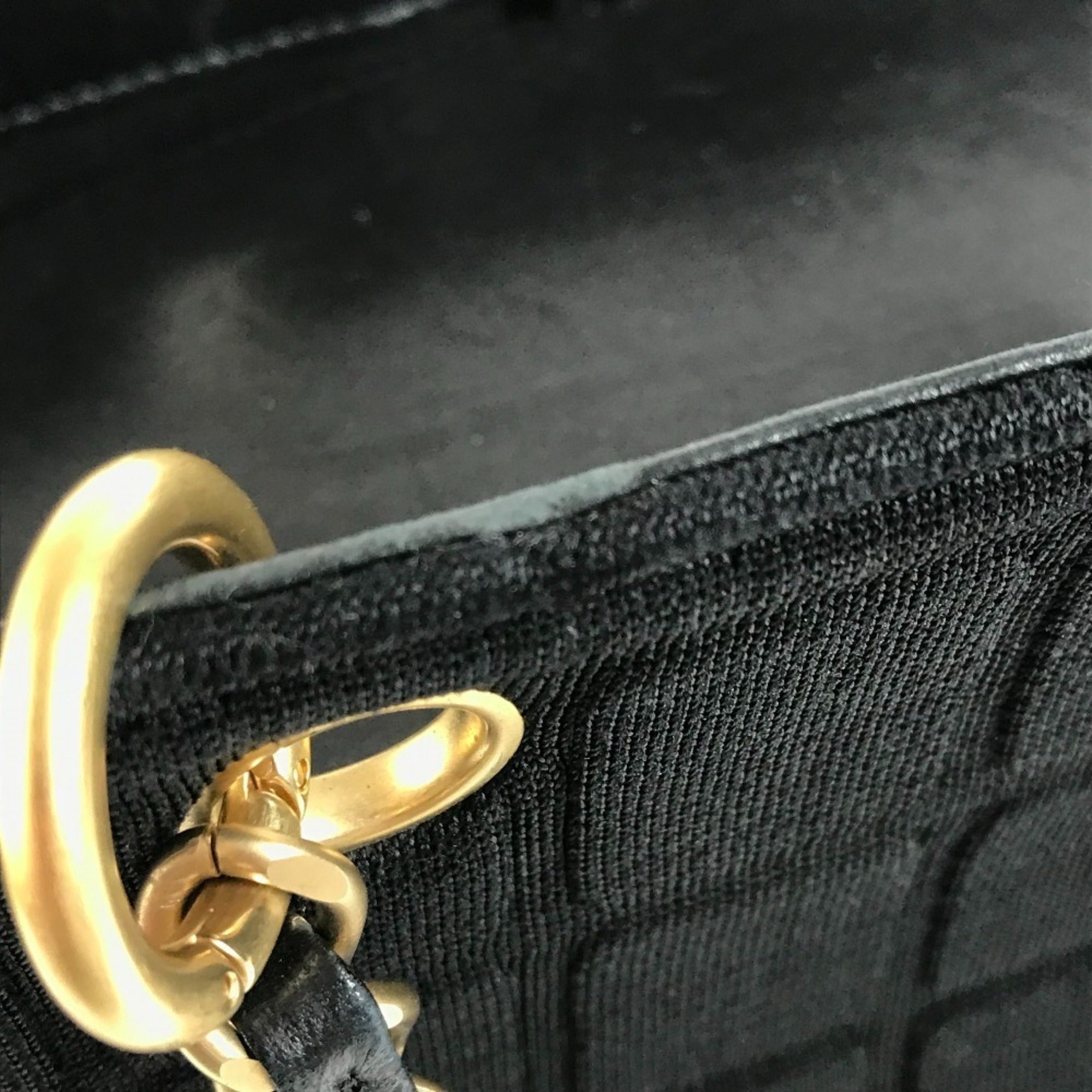 Chanel Chocolate Bar Black Cotton Leather Shoulder Bag Tote Bag (Pre-Owned)