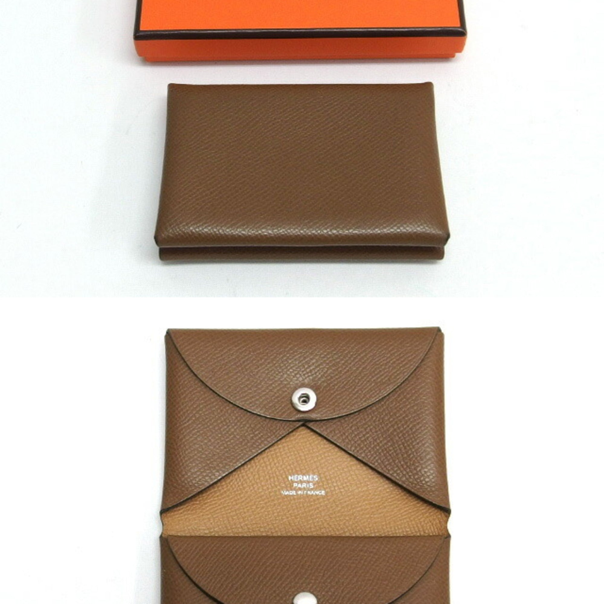 Hermes Brown Marron Epsom Leather Coin Purse/Coin Case (Pre-Owned)