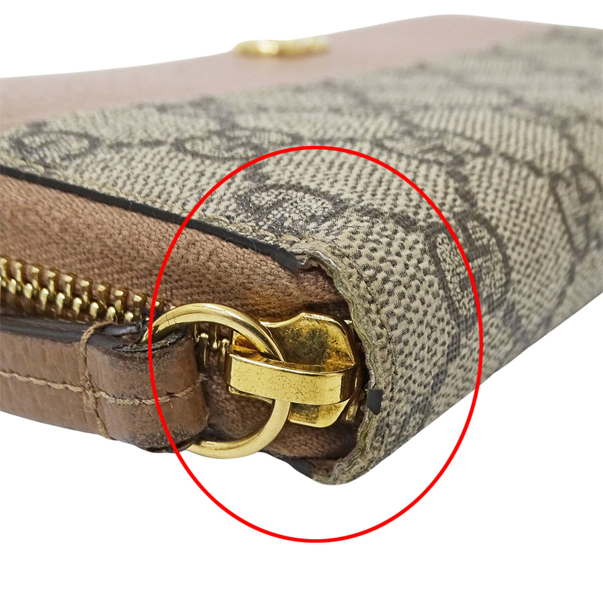 Gucci Gg Supreme Brown Pink Beige Gg Supreme Long Wallet (Bi-Fold) (Pre-Owned)