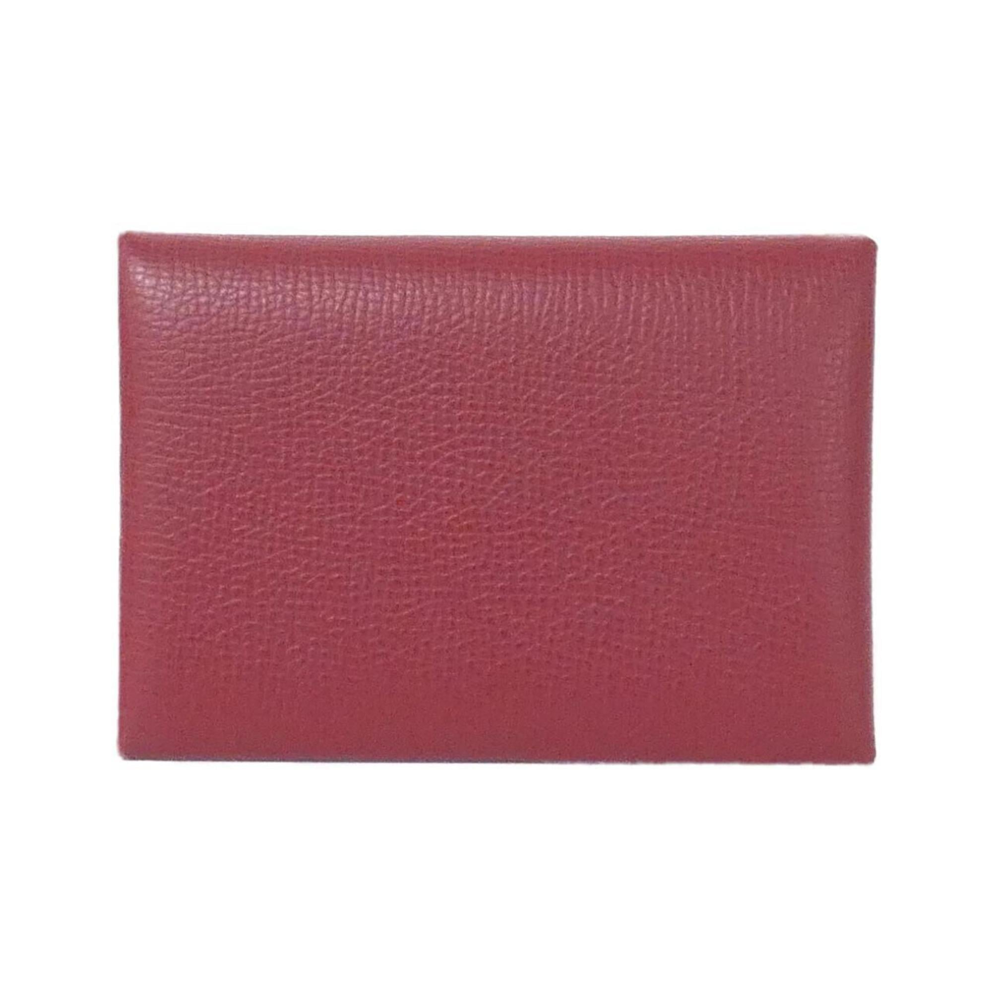 Hermes Rouge Grenat Epsom Leather Coin Purse/Coin Case (Pre-Owned)
