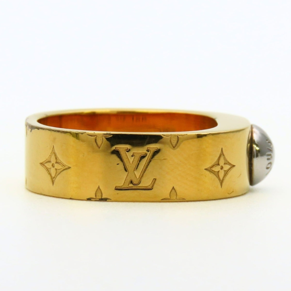 Louis Vuitton Gold Silver Gold Plating Metal Band Ring (Pre-Owned)