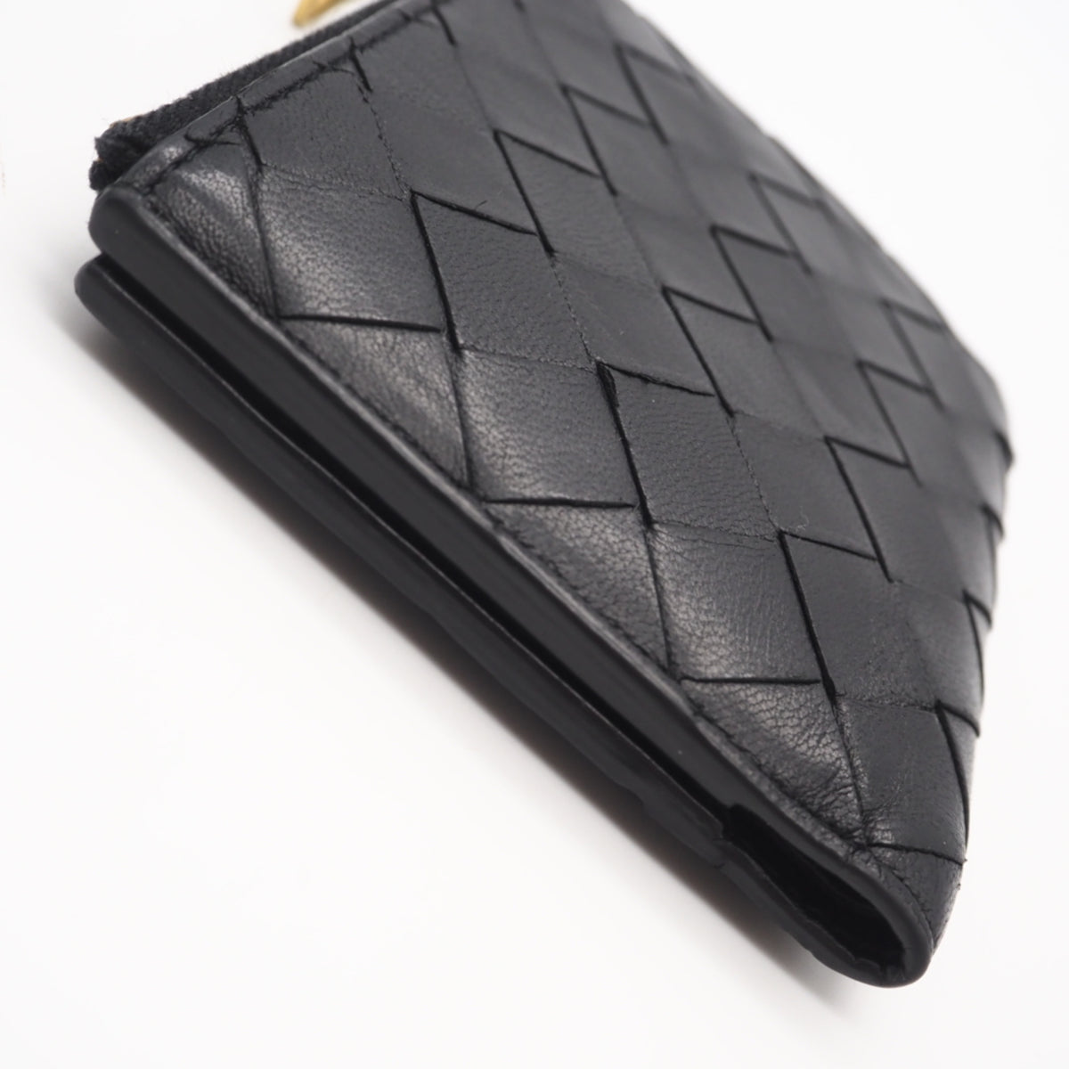 Bottega Veneta Intrecciato Black Leather Wallet (Bi-Fold) (Pre-Owned)