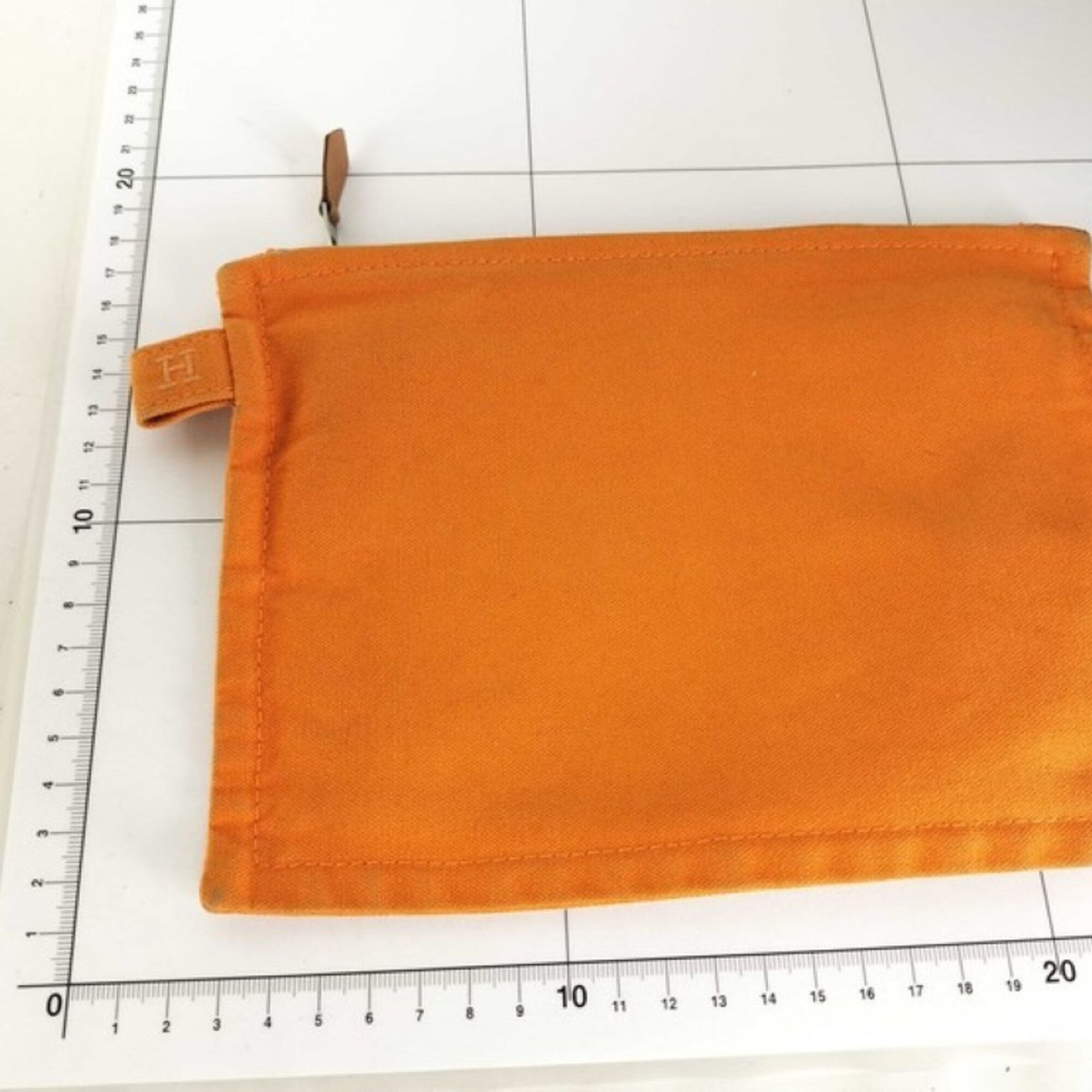 Hermes Orange Canvas Pouch (Pre-Owned)
