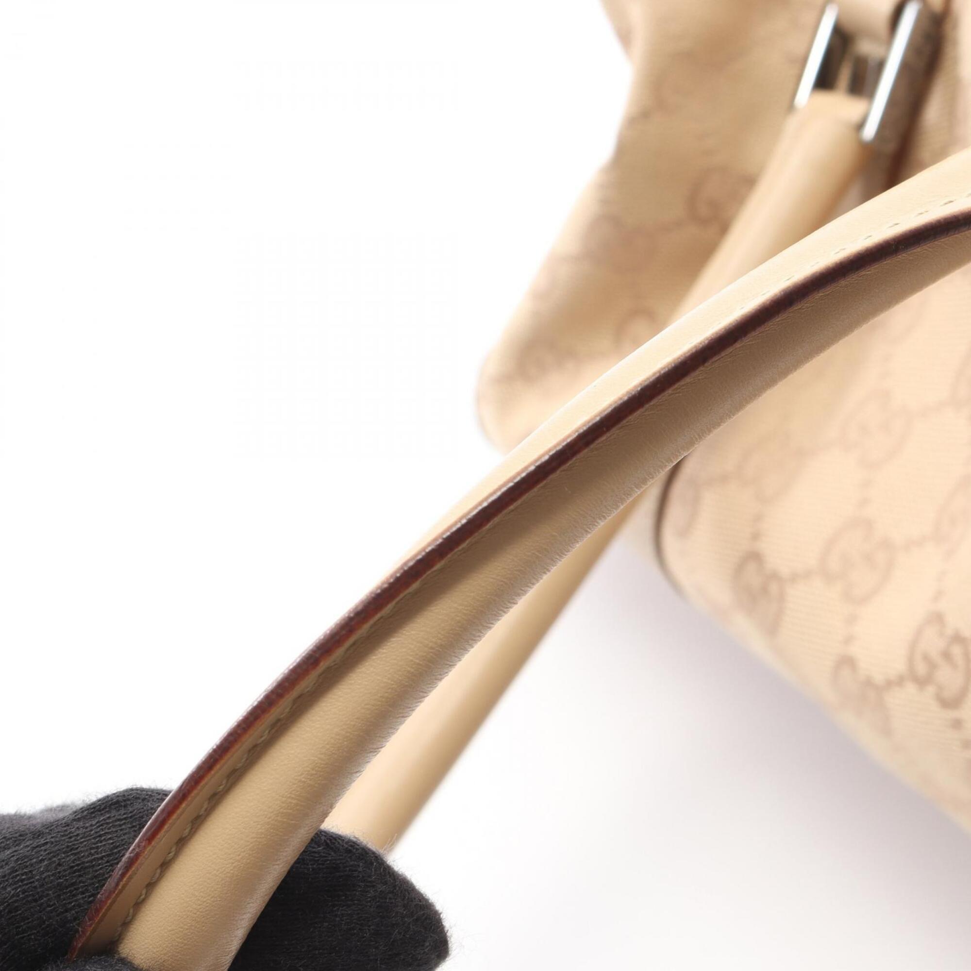 Gucci Beige Canvas Leather Handbag (Pre-Owned)