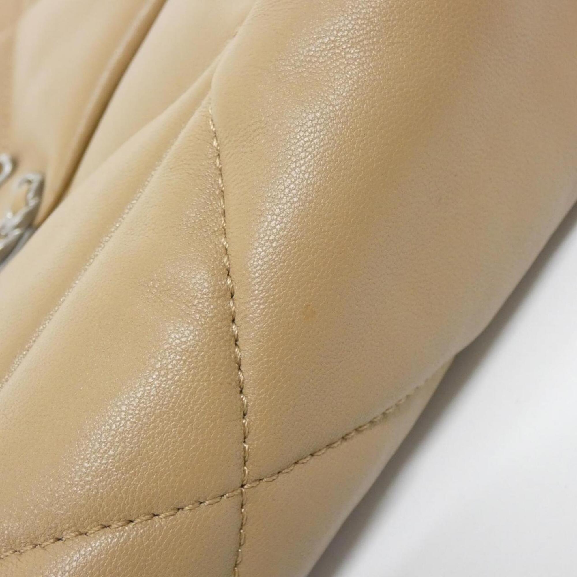 Chanel Dark Beige Leather Shoulder Bag (Pre-Owned)