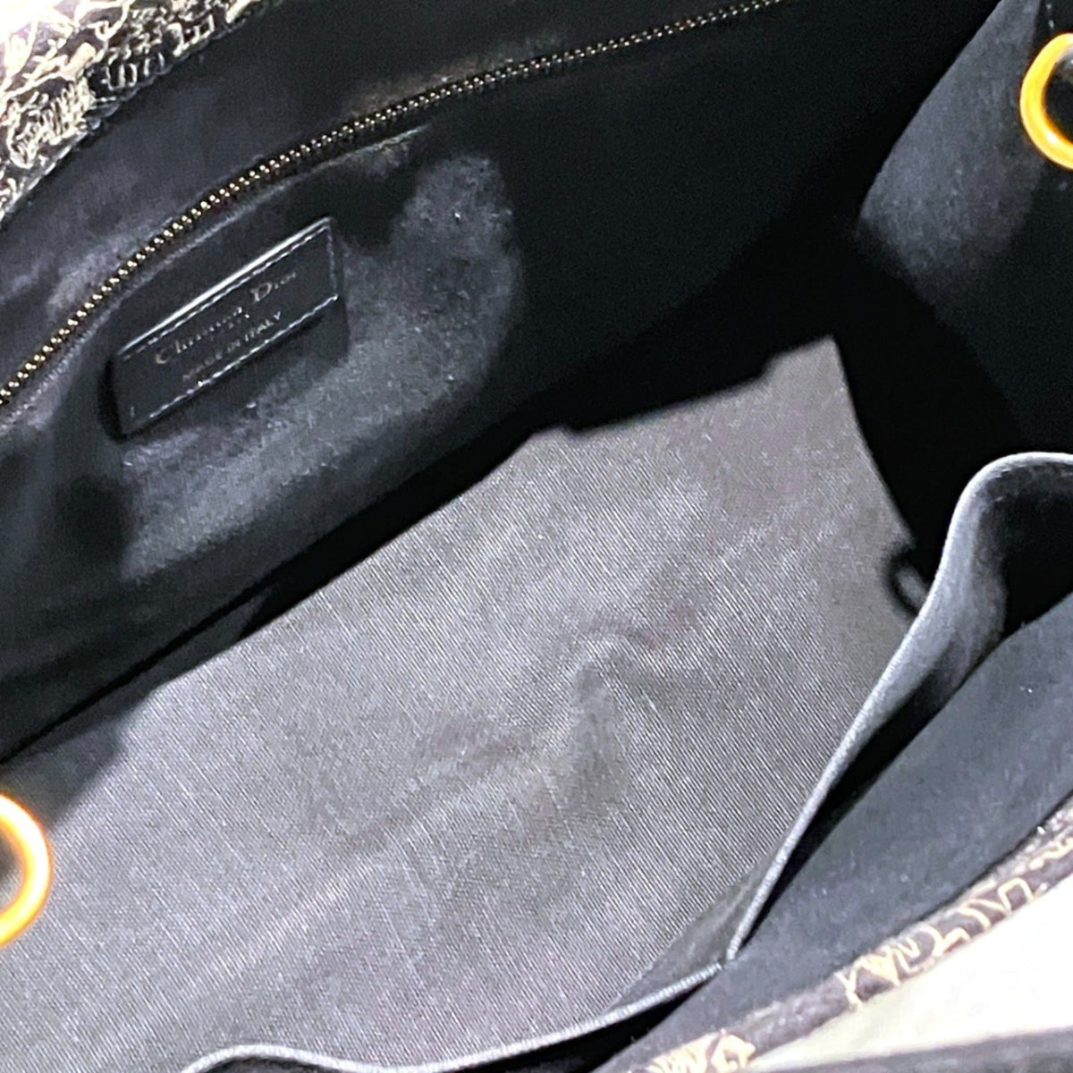 Christian Dior Black Cotton Canvas Leather Tote Bag (Pre-Owned)