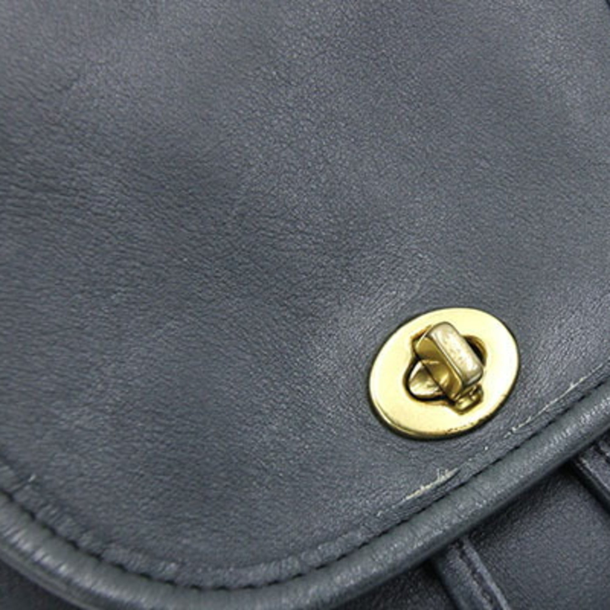Coach Navy Leather Backpack (Pre-Owned)