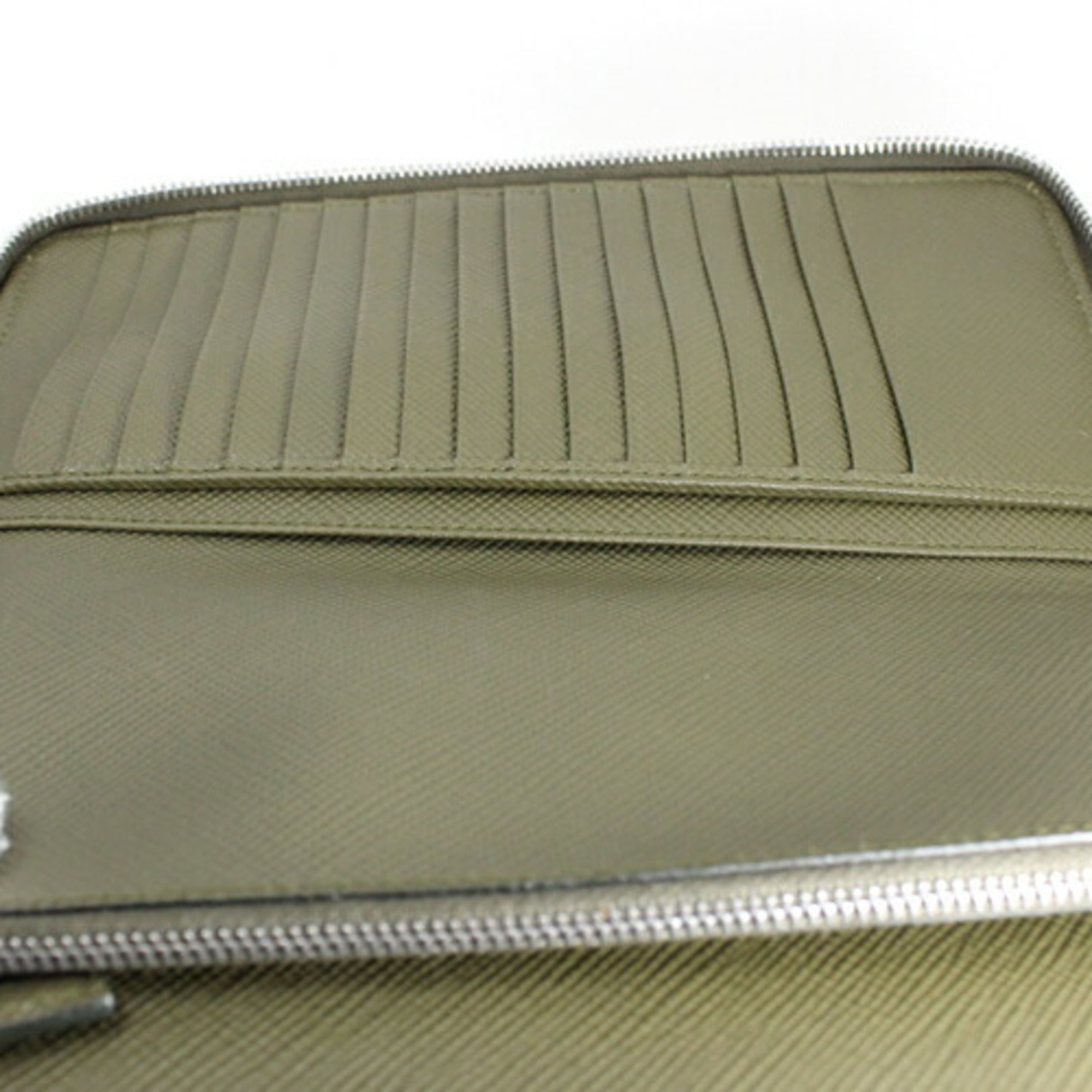 Prada Khaki Saffiano Long Wallet (Bi-Fold) (Pre-Owned)