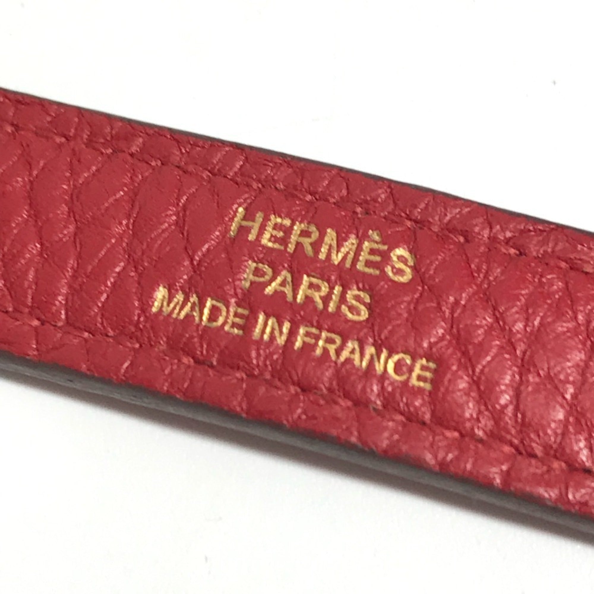 Hermes Red Color Taurillon Clemence Leather Handbag Tote Bag (Pre-Owned)