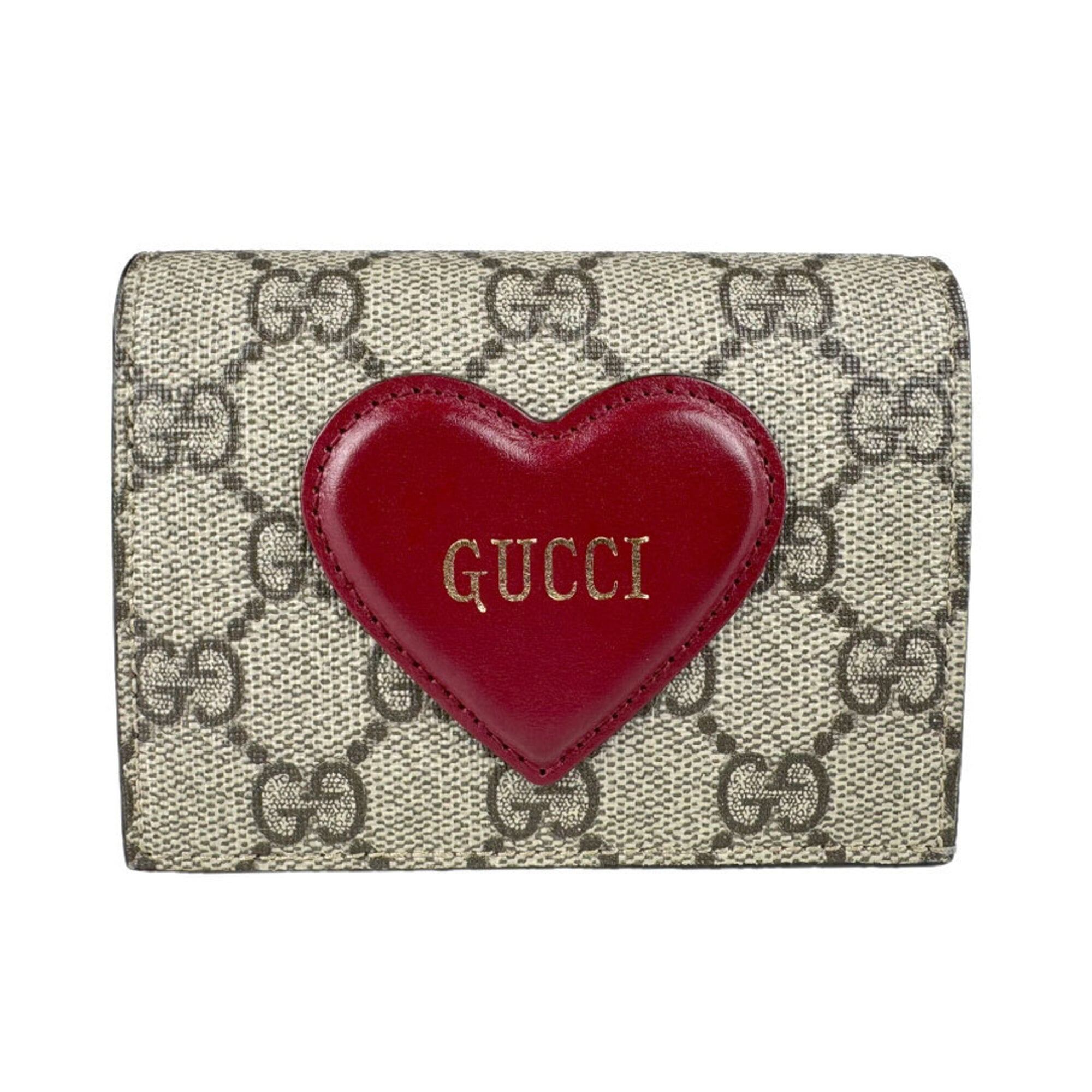Gucci Brown Dark Red Gg Supreme Long Wallet (Bi-Fold) (Pre-Owned)