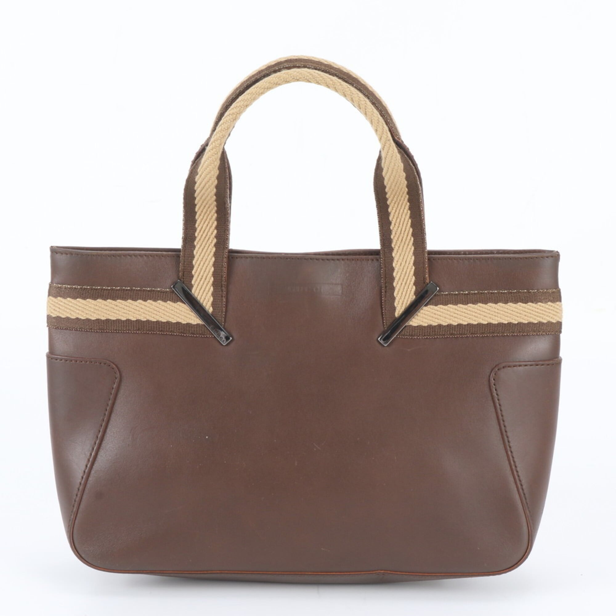 Gucci Brown Leather Handbag Tote Bag (Pre-Owned)