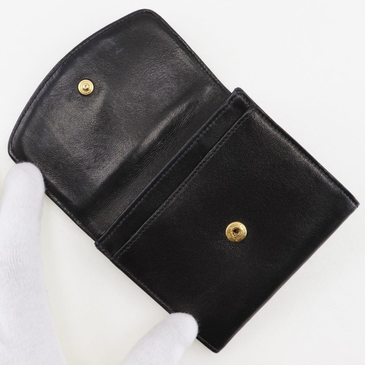 Chanel Black Leather Coin Purse/Coin Case (Pre-Owned)
