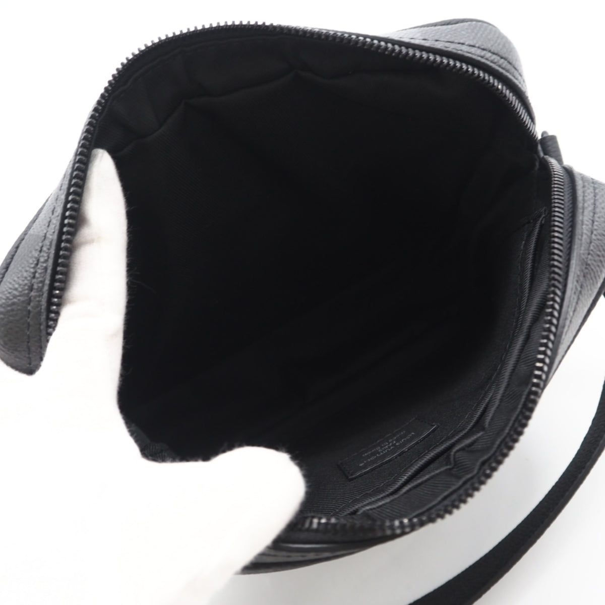 Louis Vuitton Black Gray Coated Canvas Leather Shoulder Bag (Pre-Owned)