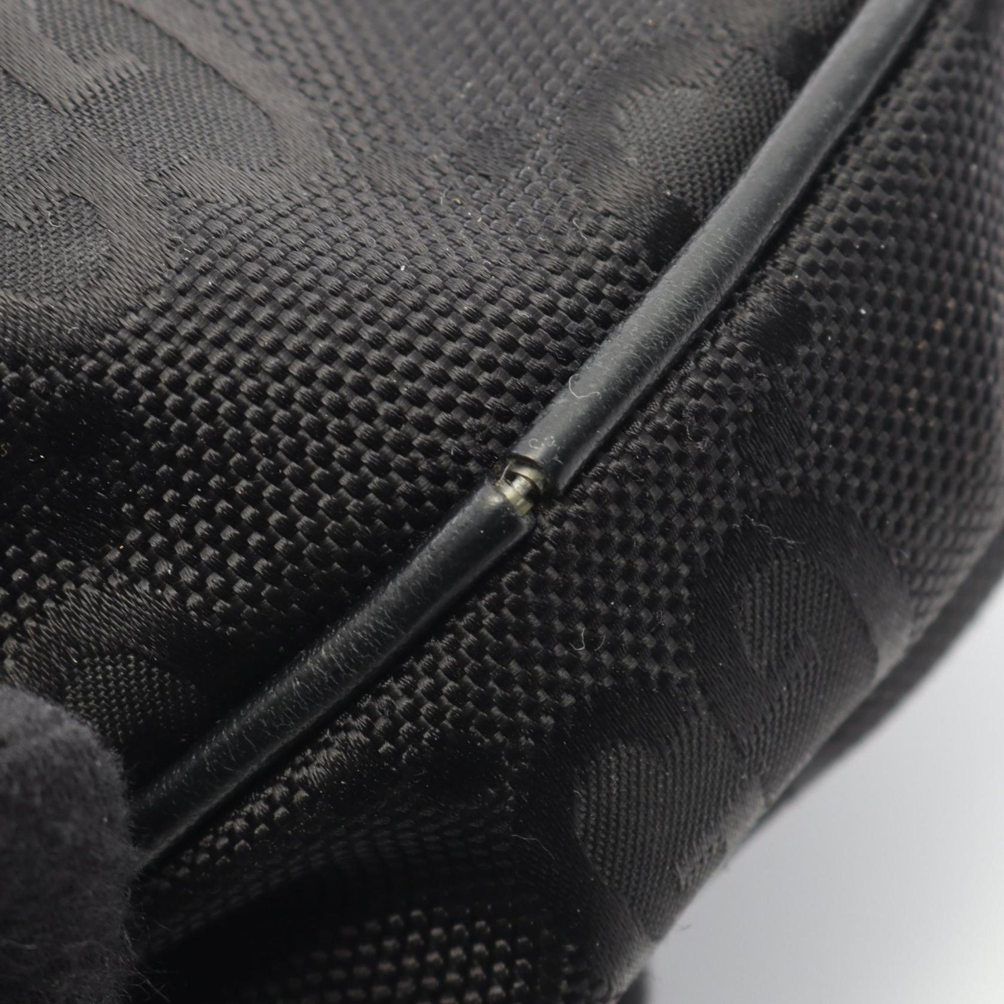 Gucci Black Leather Nylon Canvas Shoulder Bag (Pre-Owned)