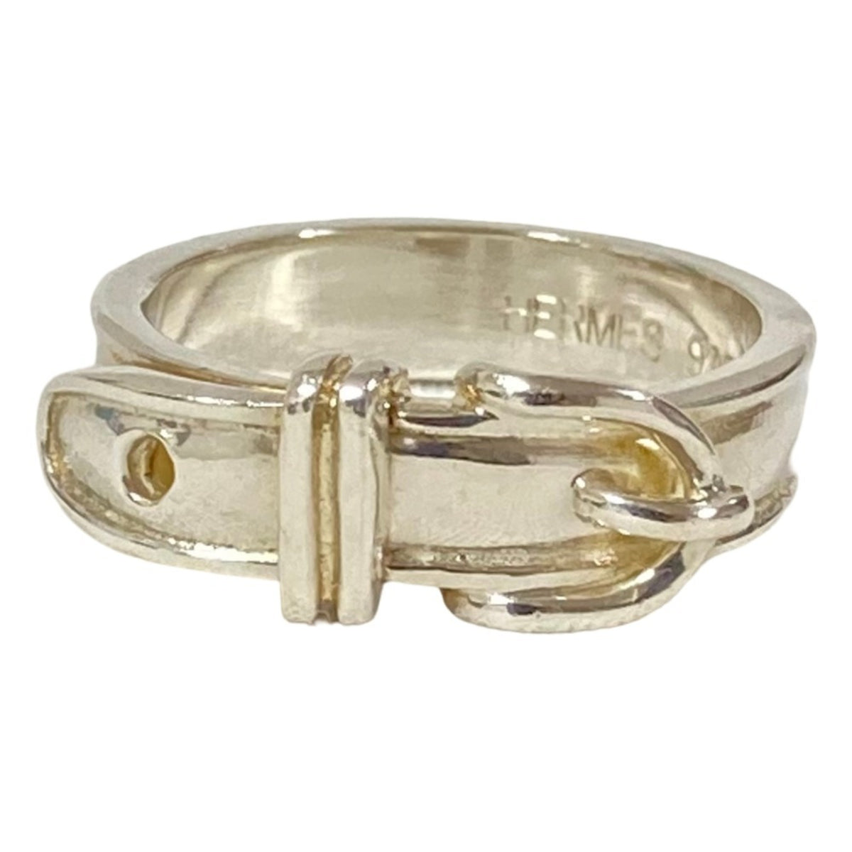 Hermes Silver Silver 925 Band Ring (Pre-Owned)