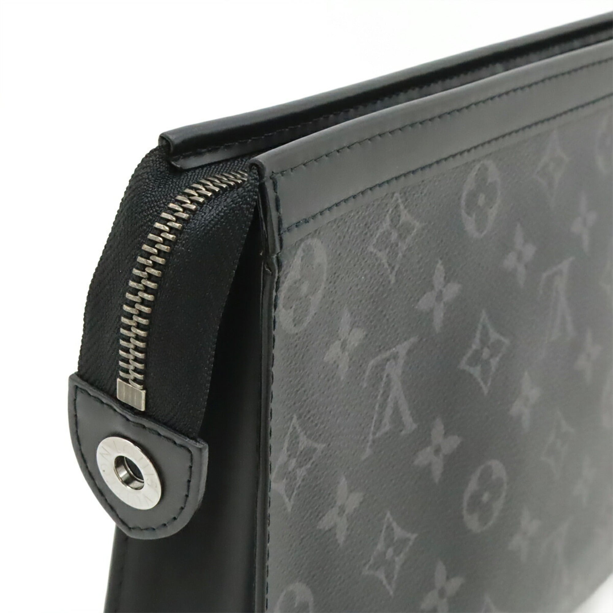 Louis Vuitton Black Gray Monogram Eclipse Monogram Eclipse Clutch Bag Pochette (Pre-Owned)