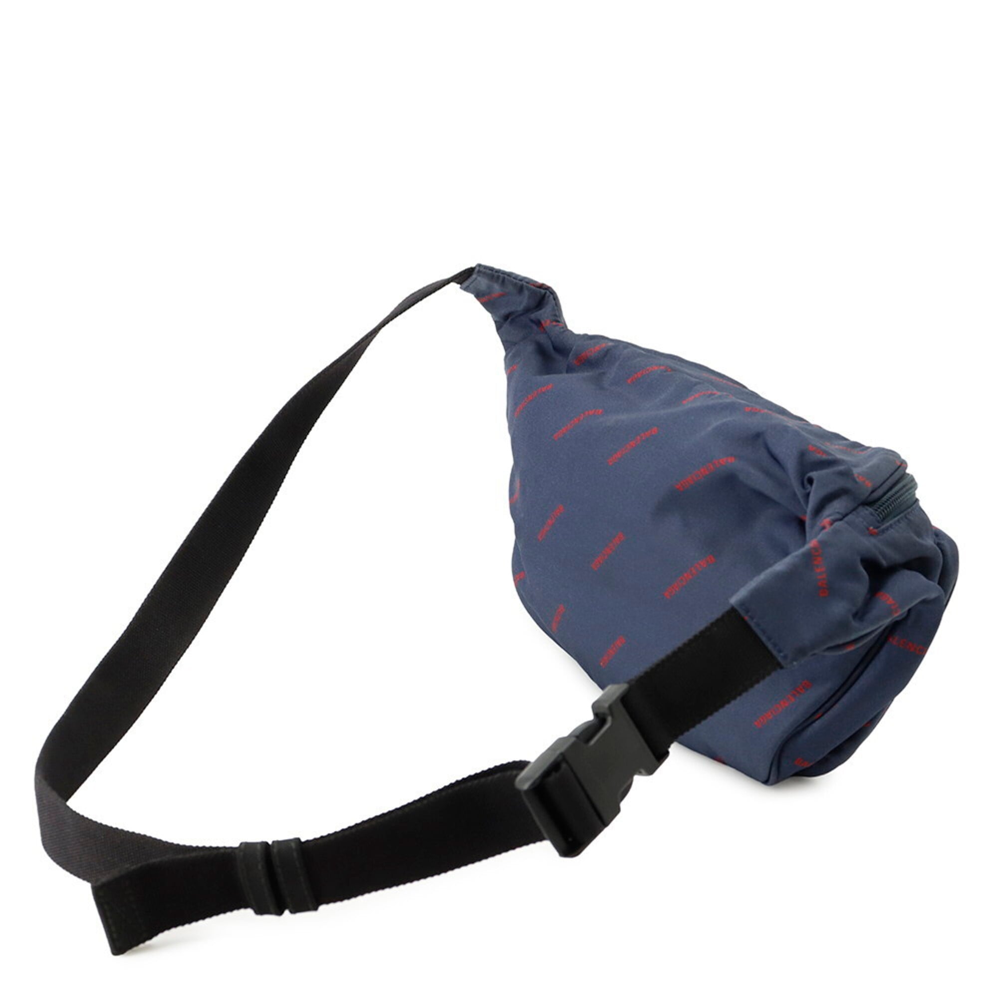 Balenciaga Navy Red Color Nylon Sling Bag (Pre-Owned)