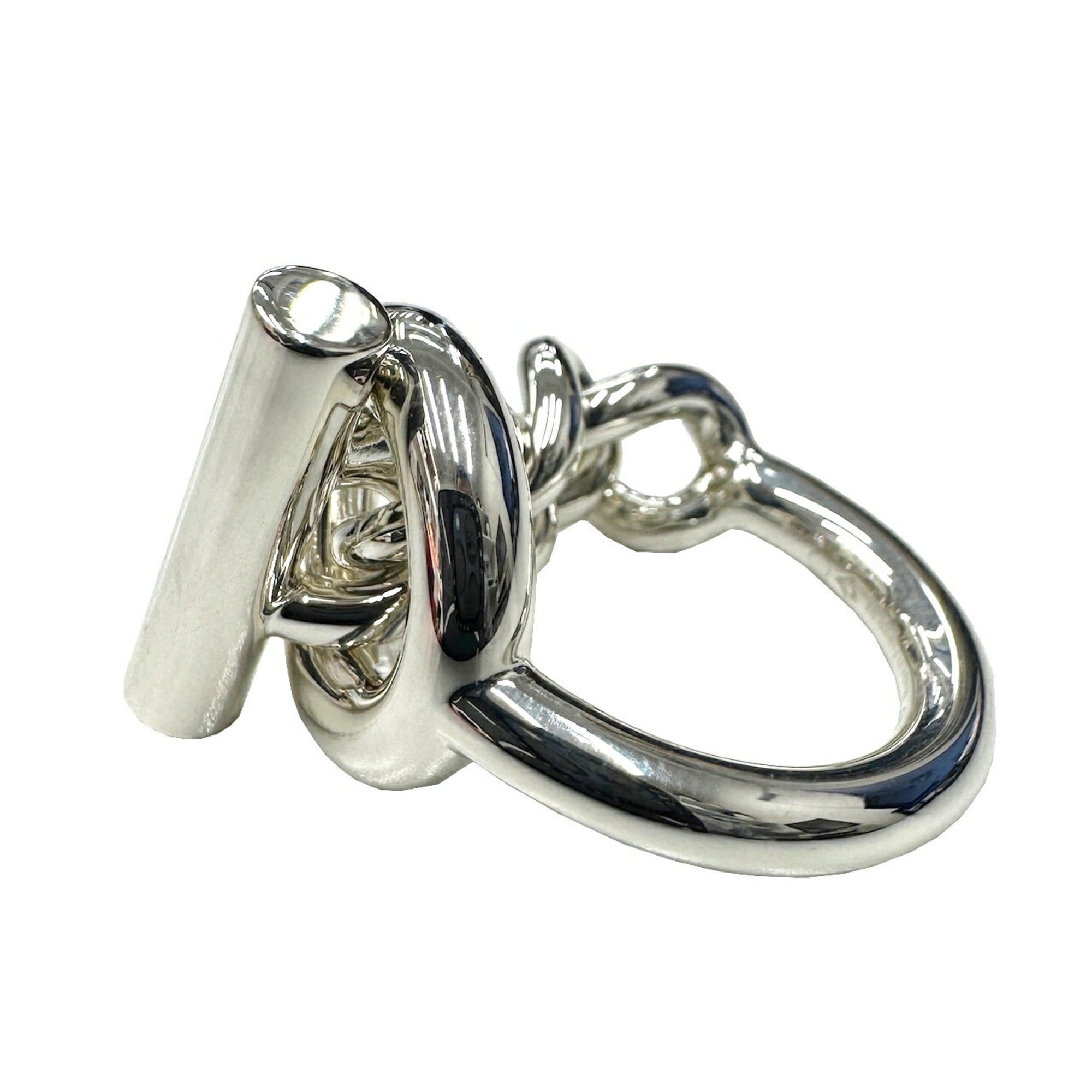Hermes Silver Silver 925 Band Ring (Pre-Owned)