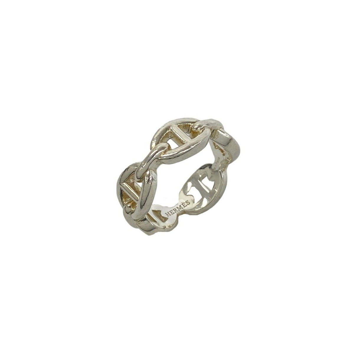 Hermes Silver Silver 925 Band Ring (Pre-Owned)