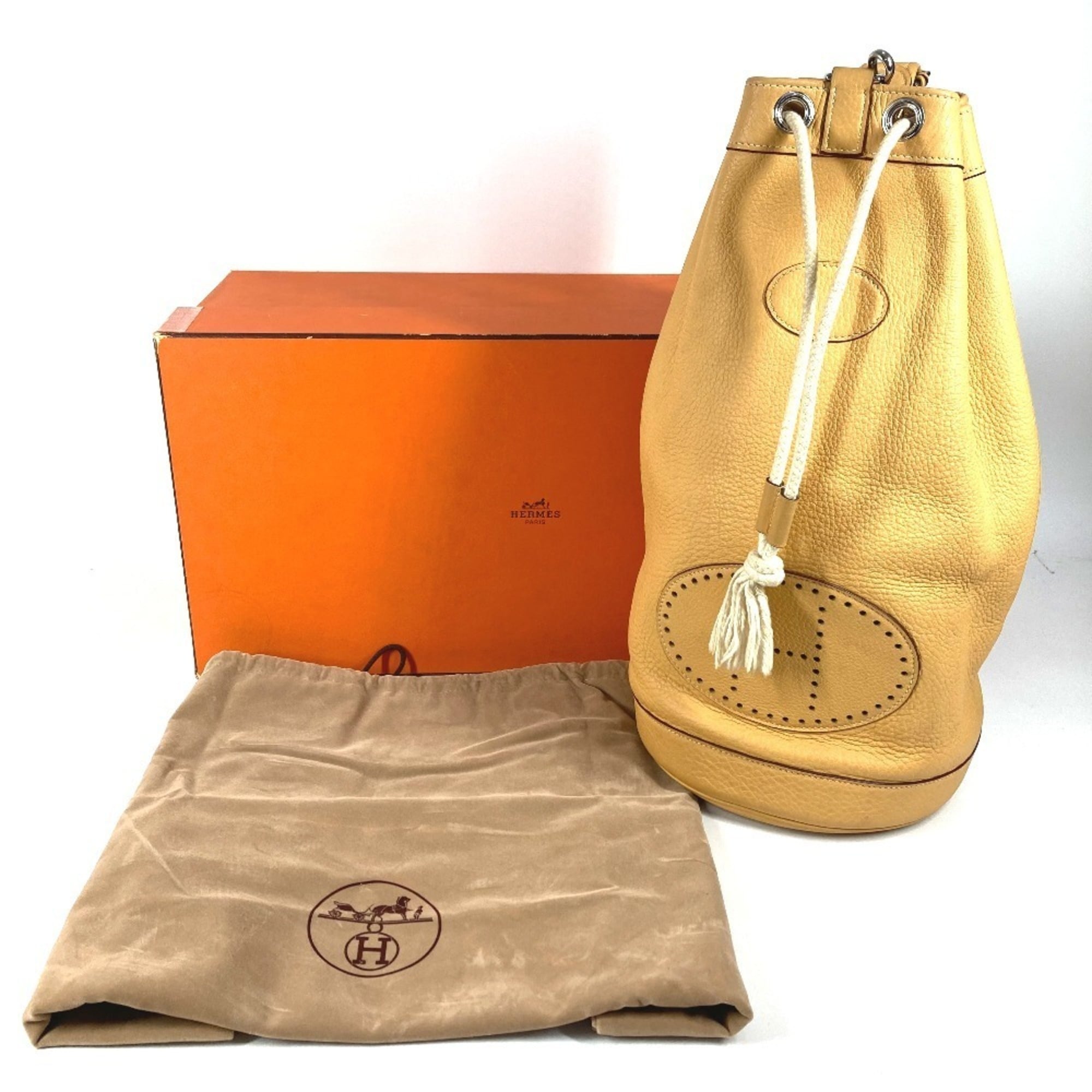 Hermes Beige Yellow Taurillon Clemence Leather Shoulder Bag (Pre-Owned)