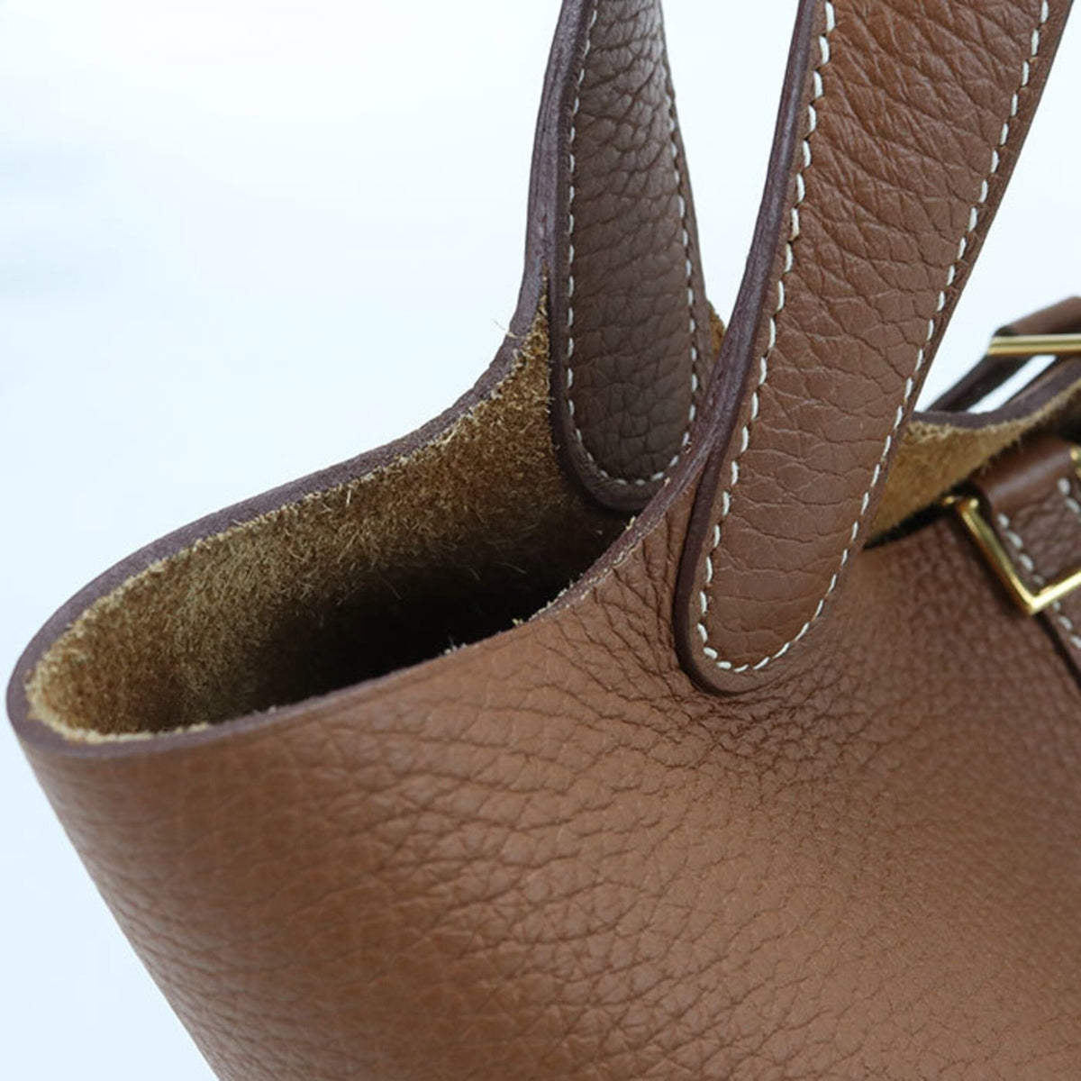 Hermes Brown Taurillon Clemence Leather Handbag (Pre-Owned)
