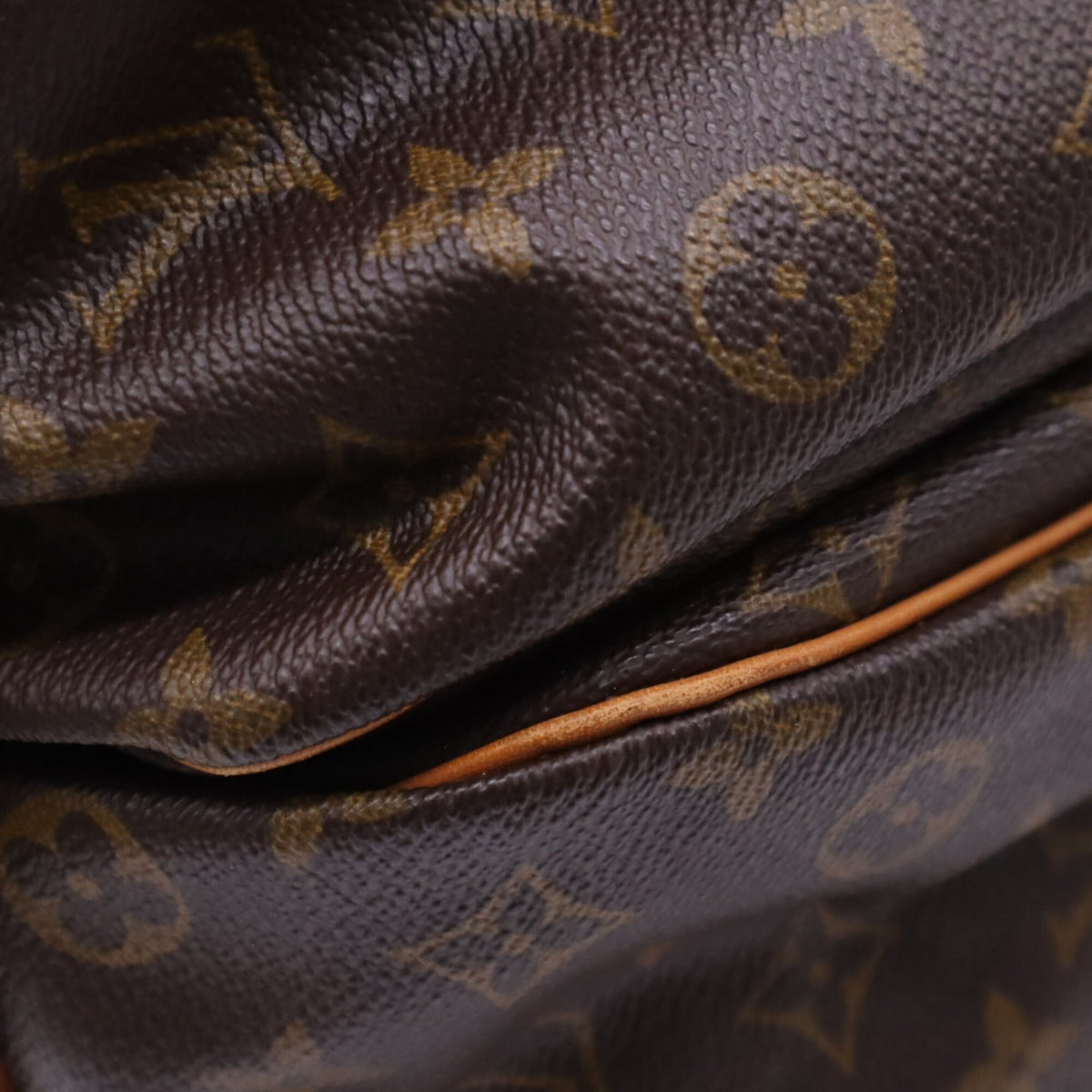 Louis Vuitton Monogram Beige Brown Coated Canvas Leather Shoulder Bag (Pre-Owned)
