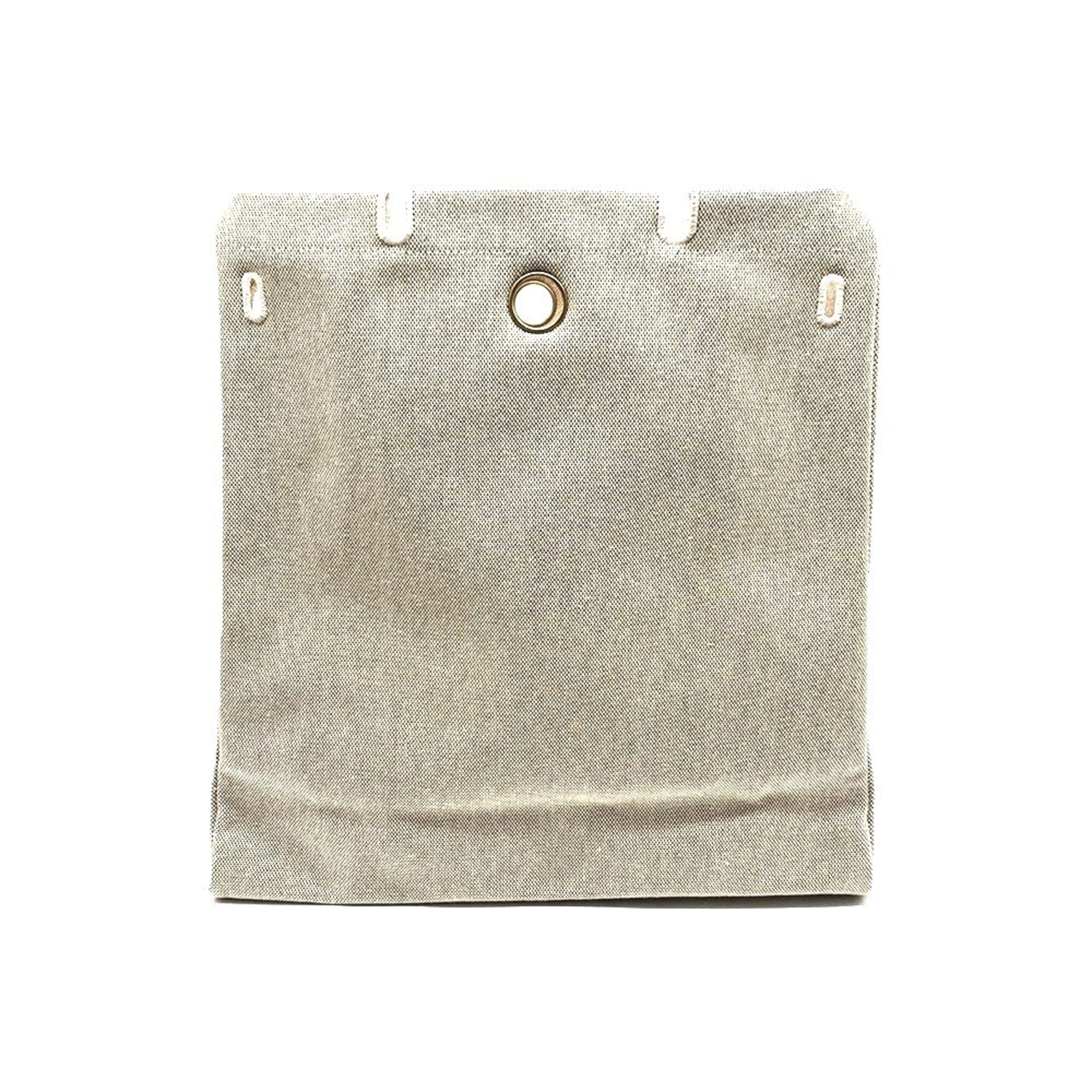 Hermes Brown Toile H Leather Handbag (Pre-Owned)