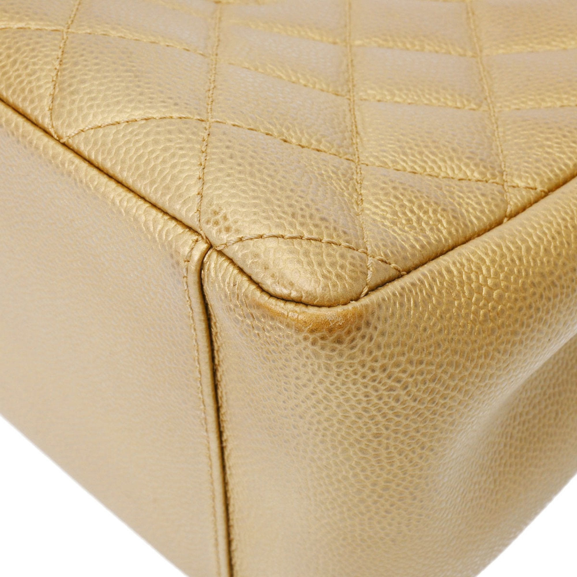 Chanel Caviar Skin Gold Caviar Leather Tote Bag (Pre-Owned)