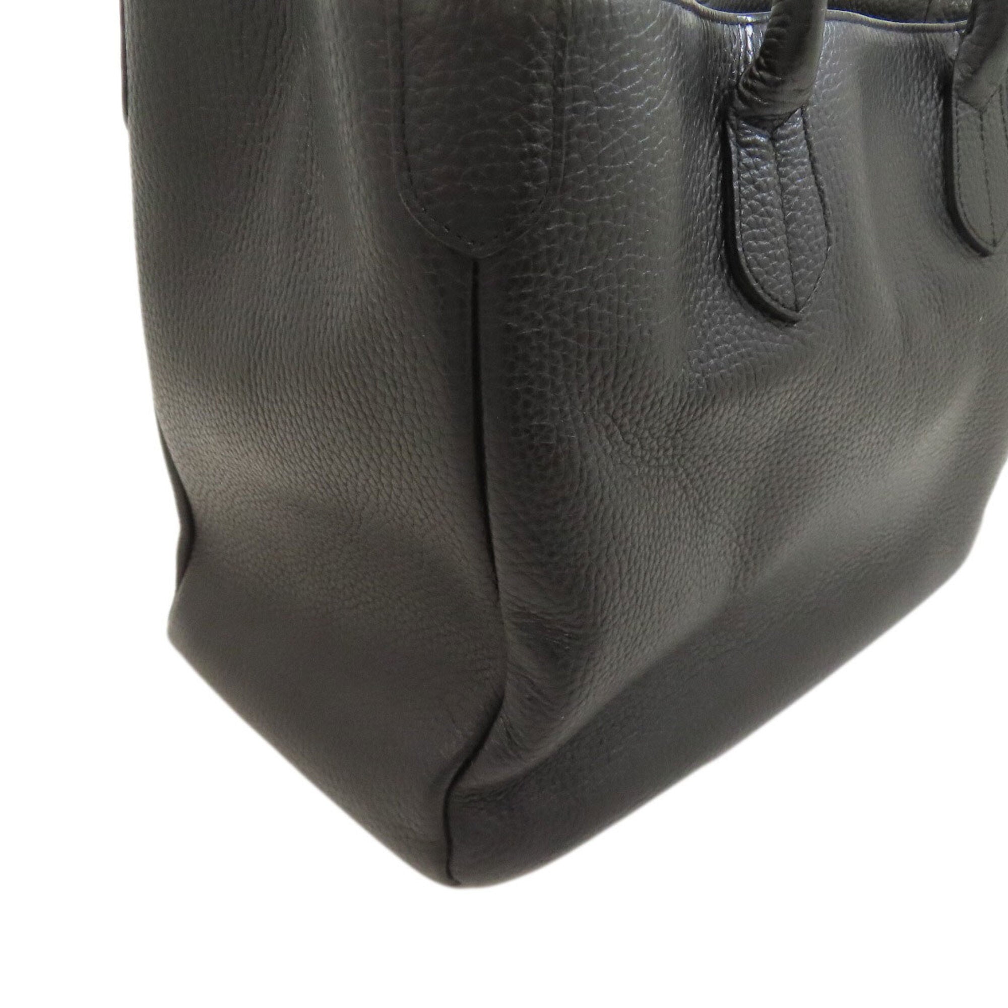 A.D.M.J Black Leather Handbag (Pre-Owned)