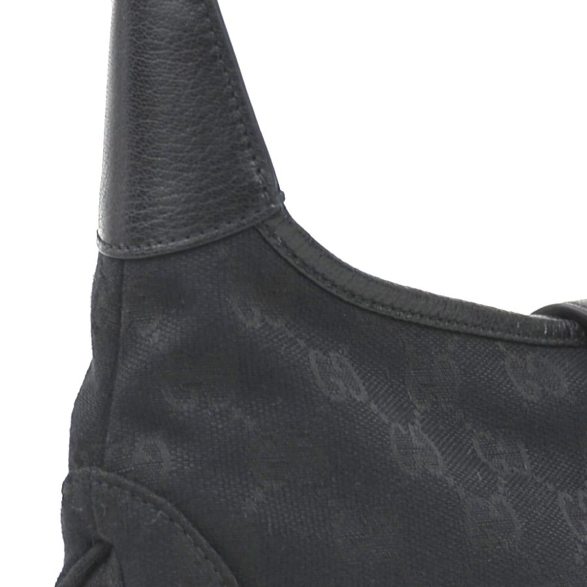 Gucci Black Gg Canvas Leather Handbag (Pre-Owned)