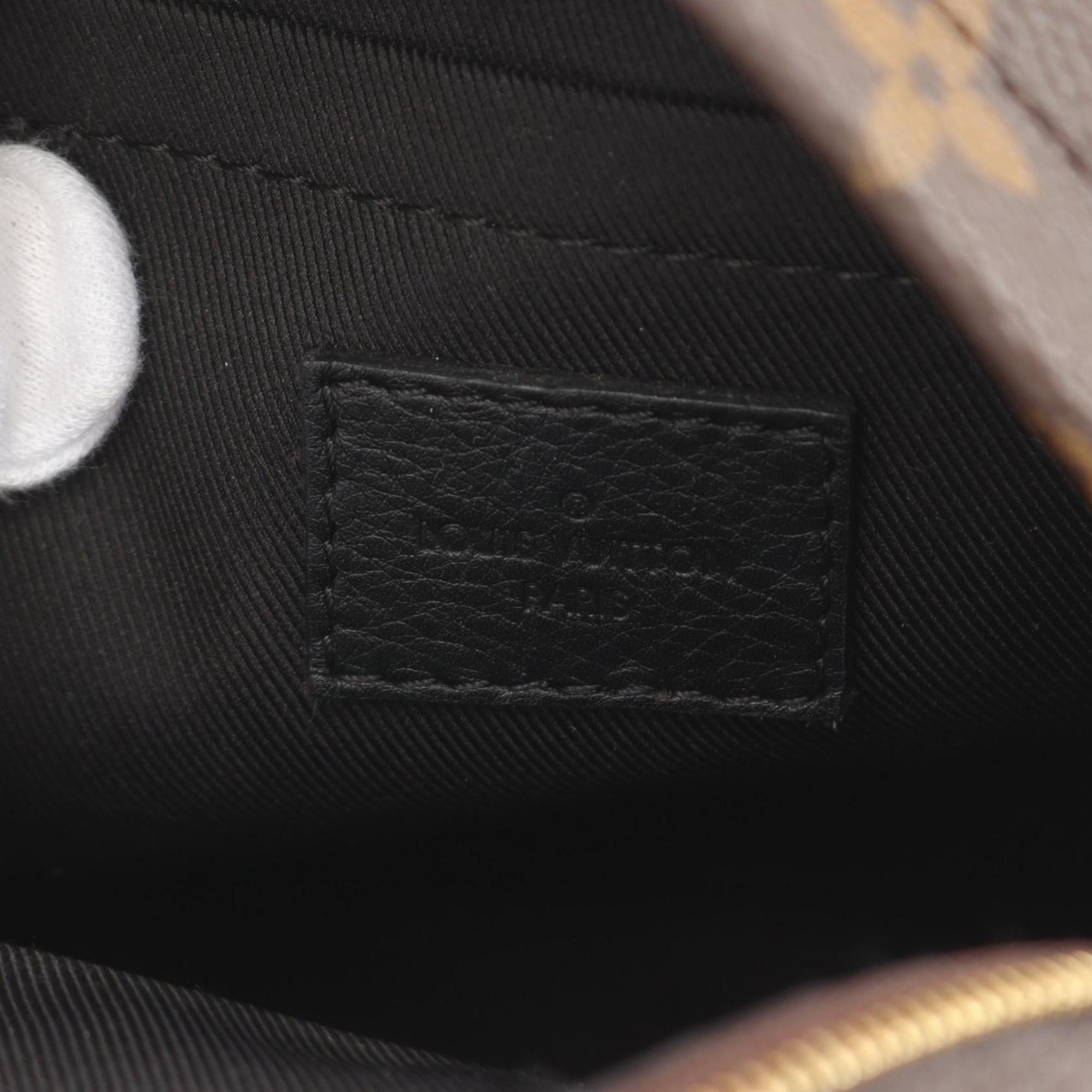 Louis Vuitton Black Brown Coated Canvas Leather Backpack (Pre-Owned)
