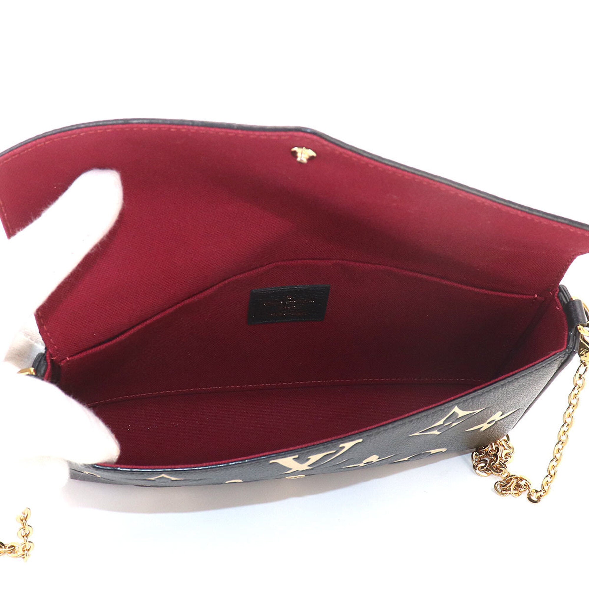Louis Vuitton Beige Bicolor Black Monogram Monogram Empreinte Pochette (Pre-Owned)