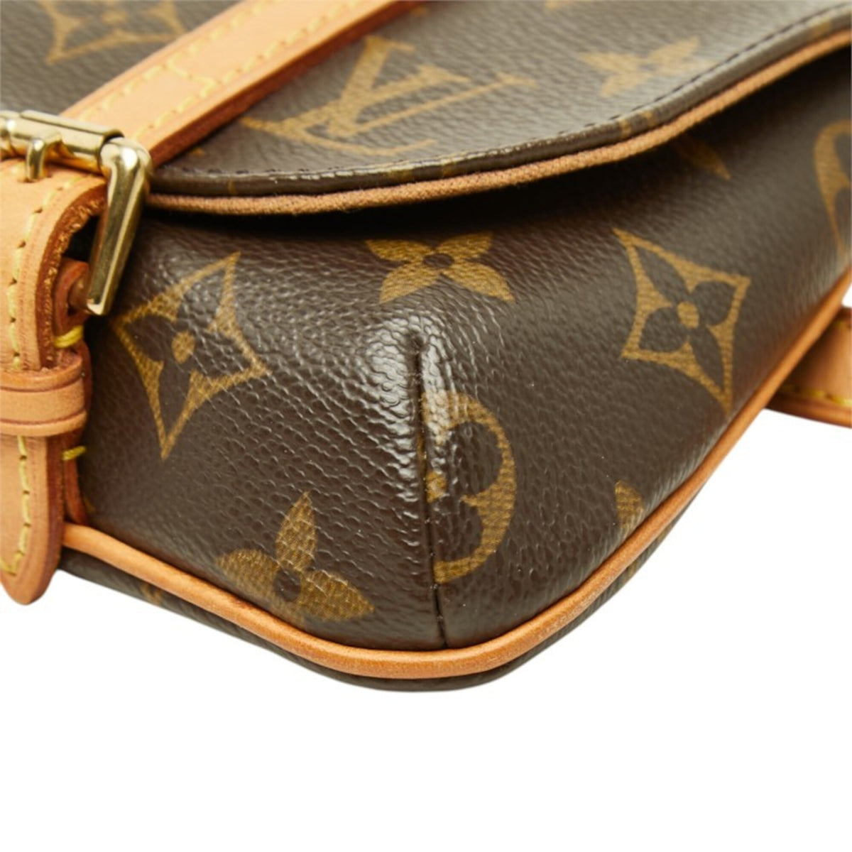 Louis Vuitton Brown Pvc Leather Pochette Sling Bag (Pre-Owned)
