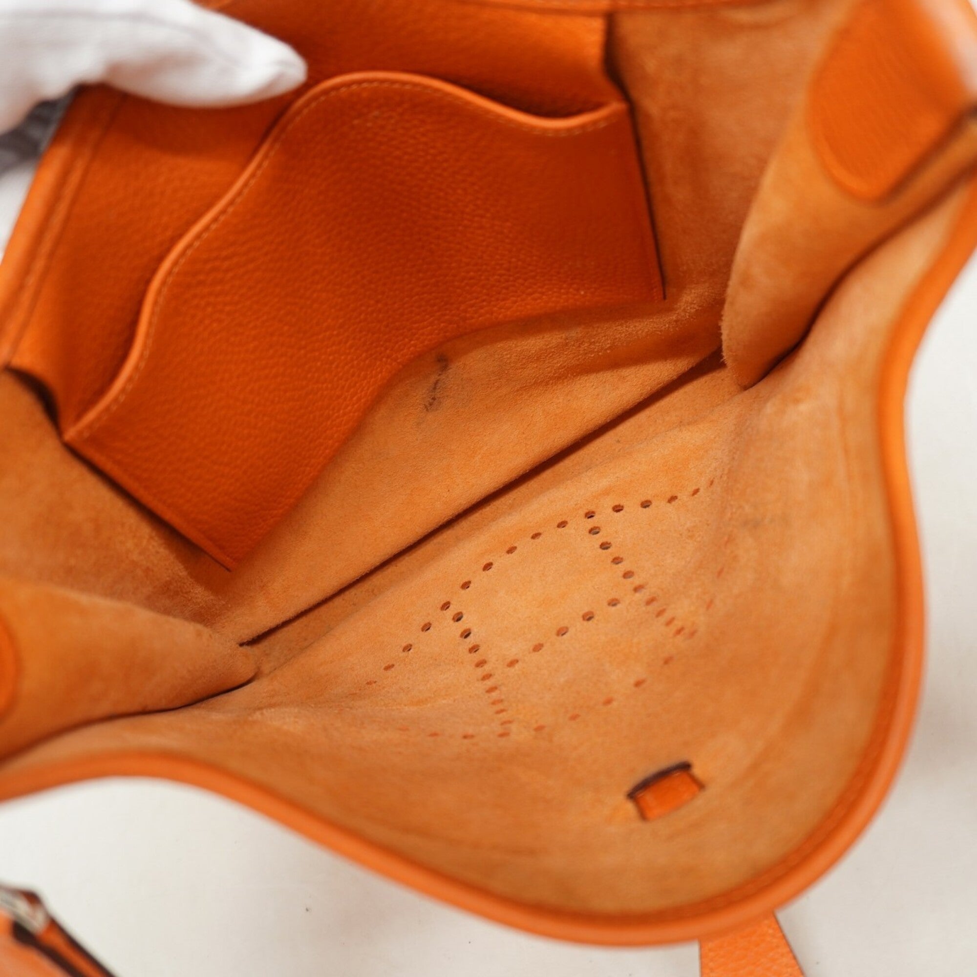 Hermes Orange Taurillon Clemence Leather Shoulder Bag (Pre-Owned)