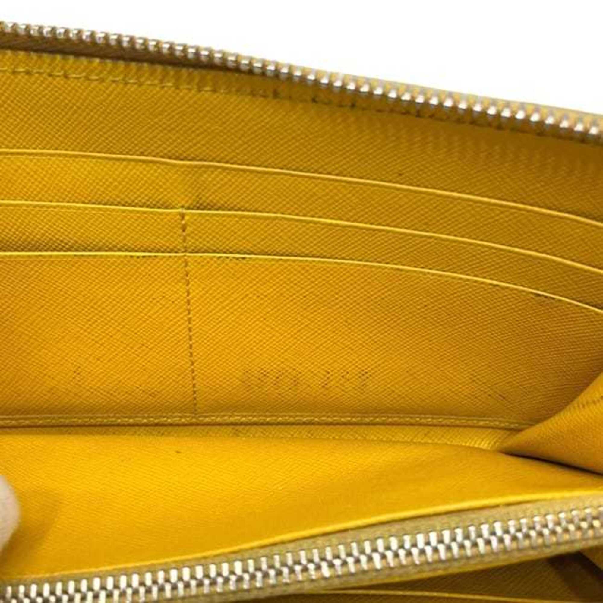Prada Yellow Leather Long Wallet (Bi-Fold) (Pre-Owned)