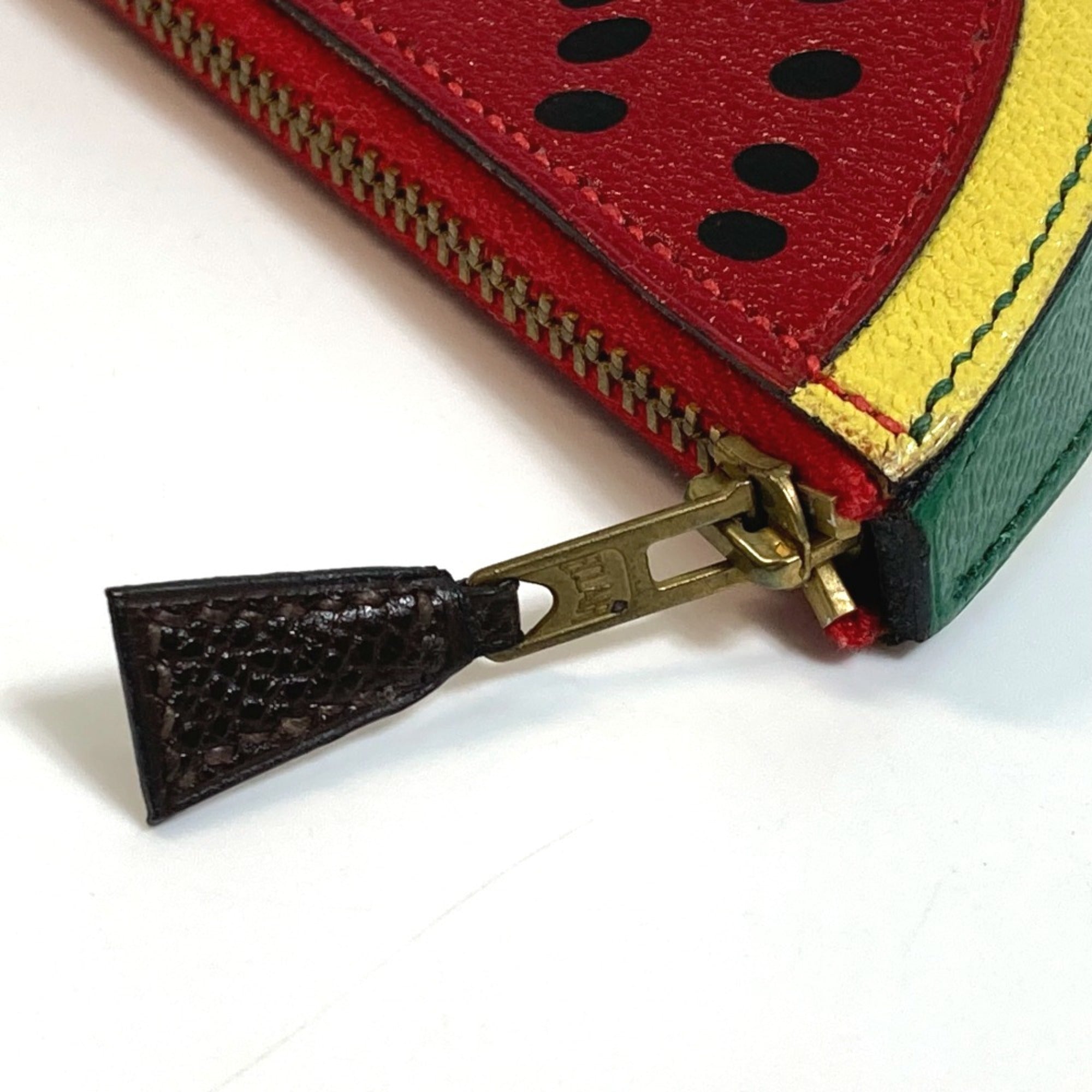 Hermes Red Leather Coin Purse/Coin Case (Pre-Owned)
